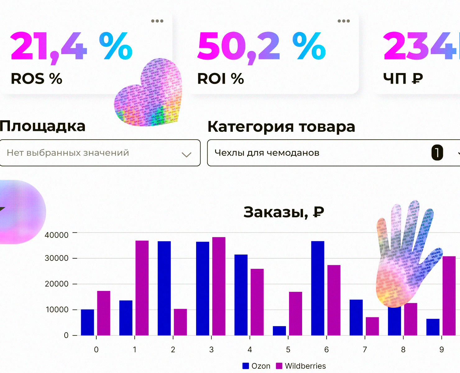 Дизайн сайта оцифровки маркетплейсов iKnowRos.app — Интерфейсы, Брендинг на Dprofile