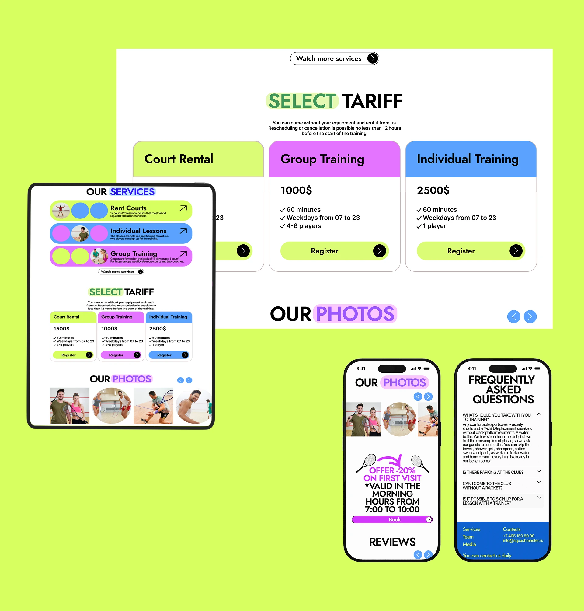 SQUASH MASTER — Изображение №4 — Интерфейсы на Dprofile