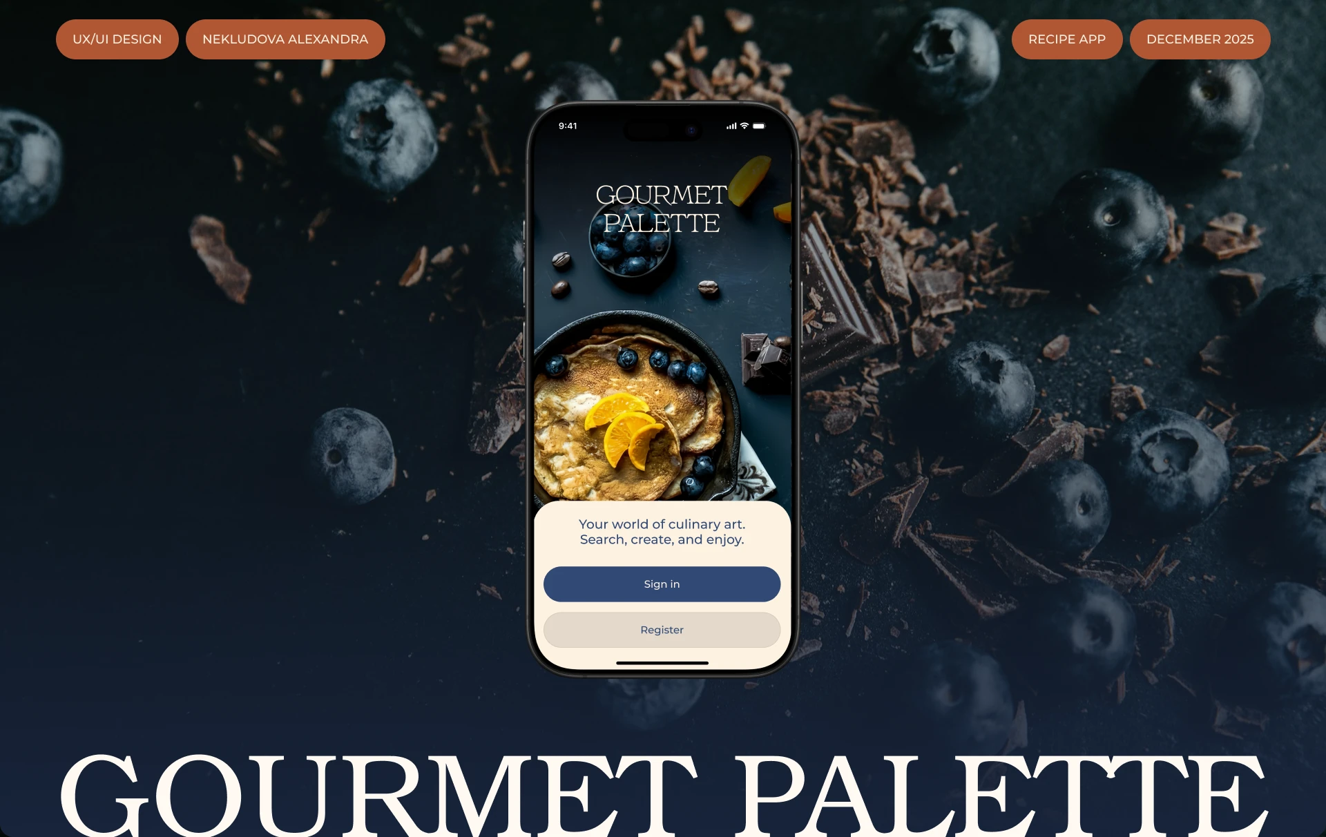 Recipe application Gourmet Palette — Изображение №1 — Интерфейсы на Dprofile
