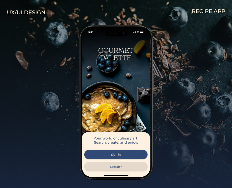 Recipe application Gourmet Palette — Интерфейсы на Dprofile