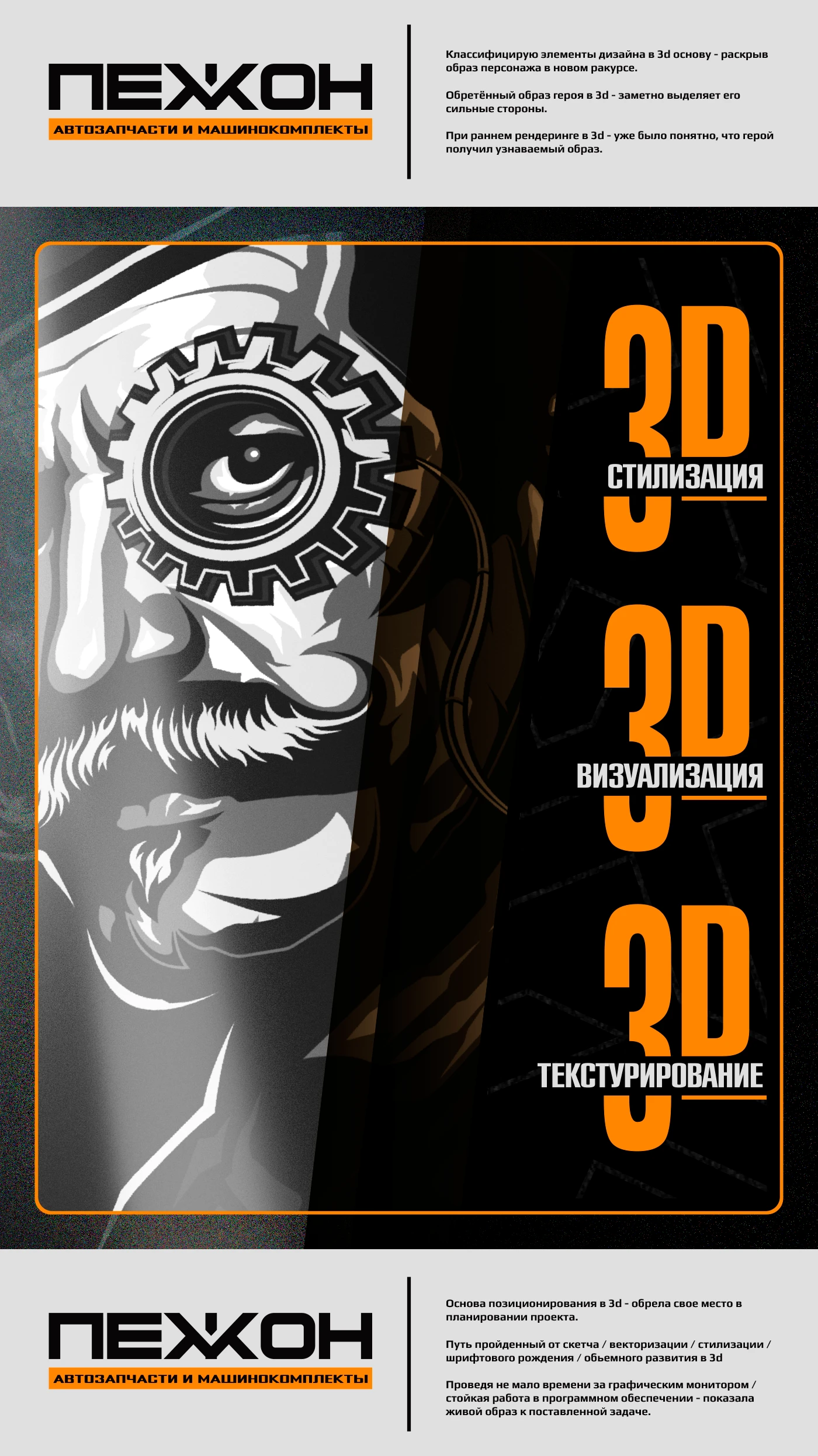 БРЕНДИНГ | ЛОГОТИП | ПЕРСОНАЖ = ПЕЖОН - Автозапчасти — Изображение №3 — Брендинг, Иллюстрация на Dprofile