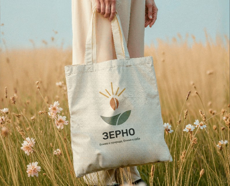 Логотип эко-магазина "Зерно" — Брендинг, Графика на Dprofile