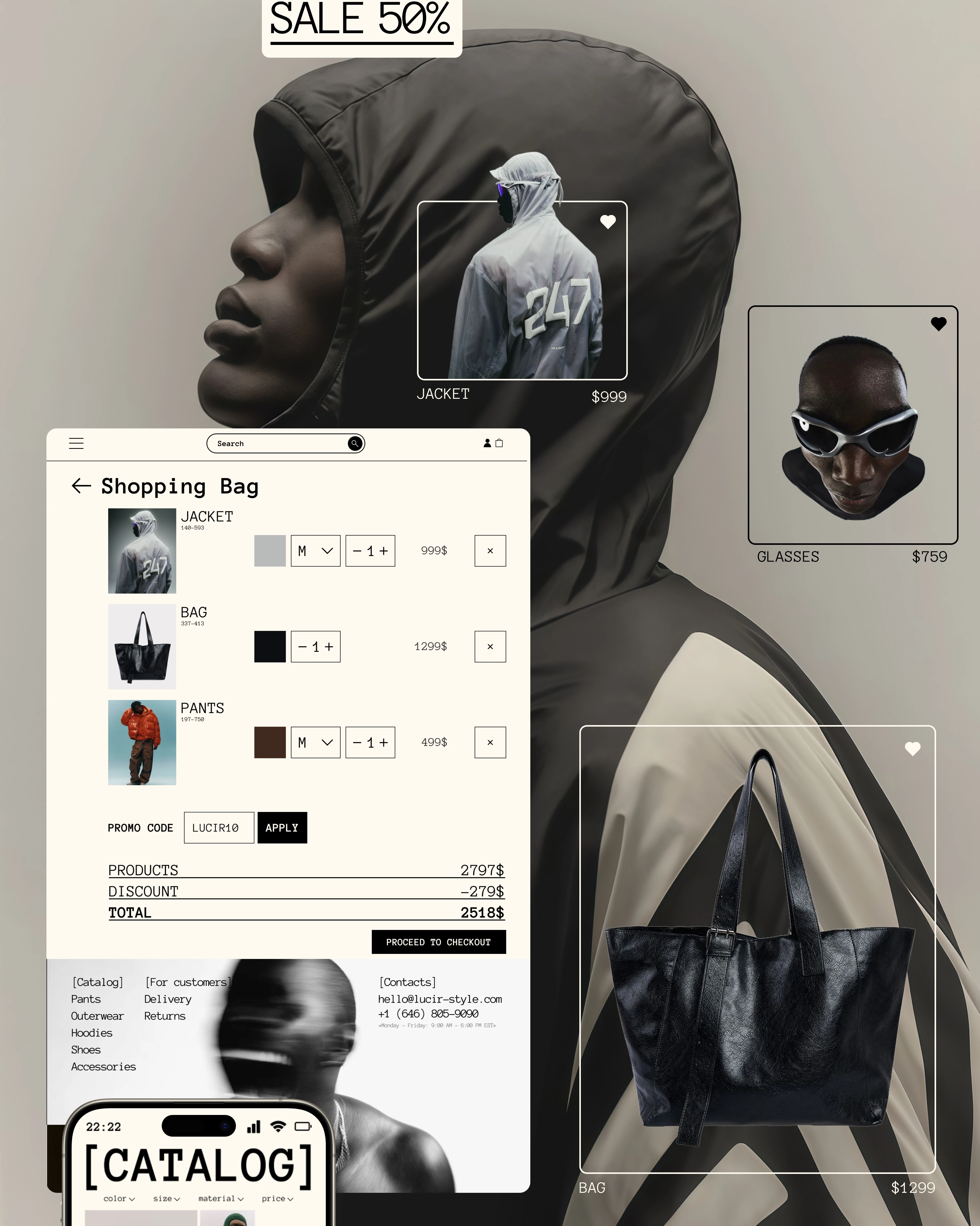 lucir | clothing store — Изображение №8 — Интерфейсы, Брендинг на Dprofile