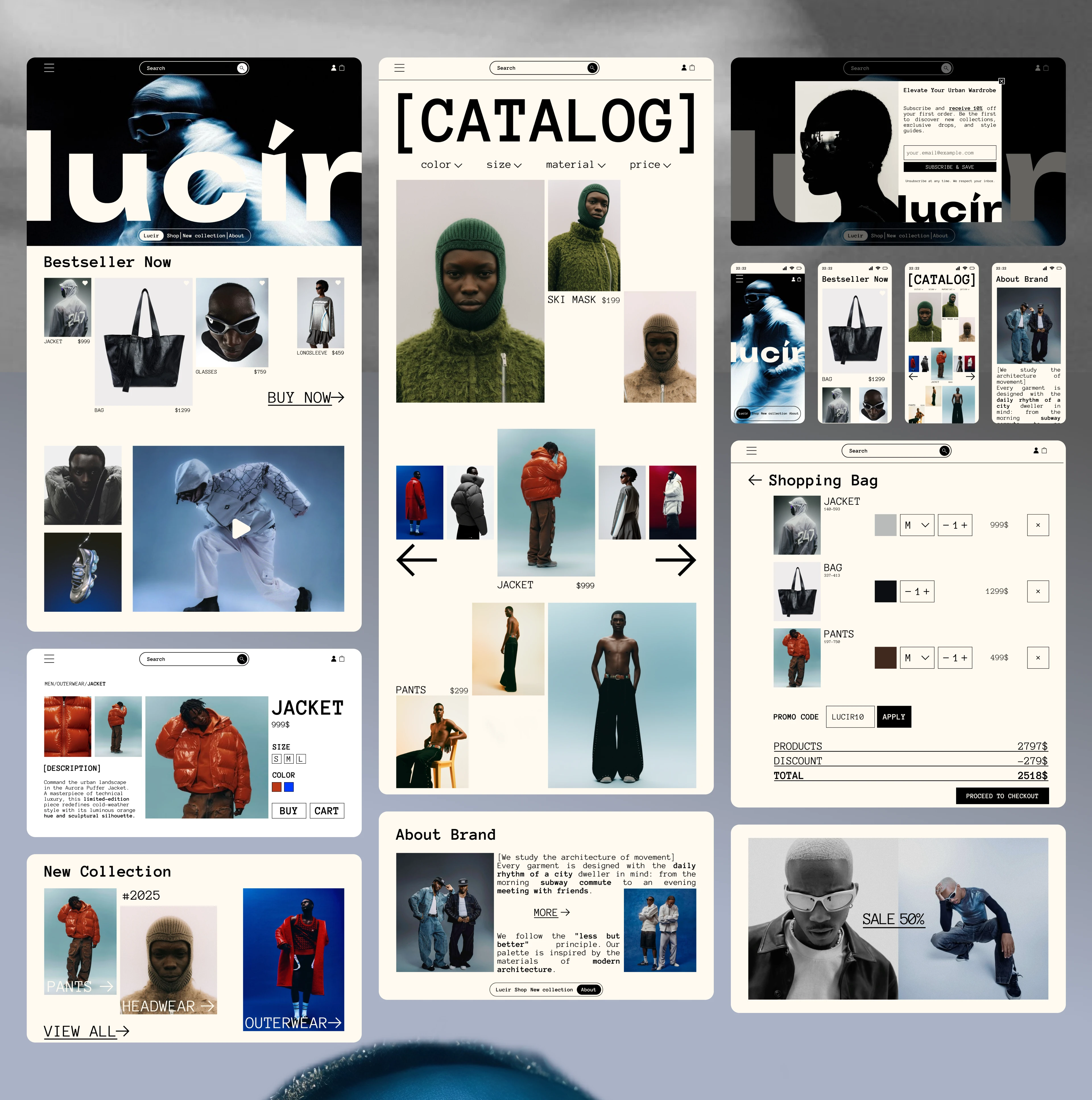 lucir | clothing store — Изображение №5 — Интерфейсы, Брендинг на Dprofile