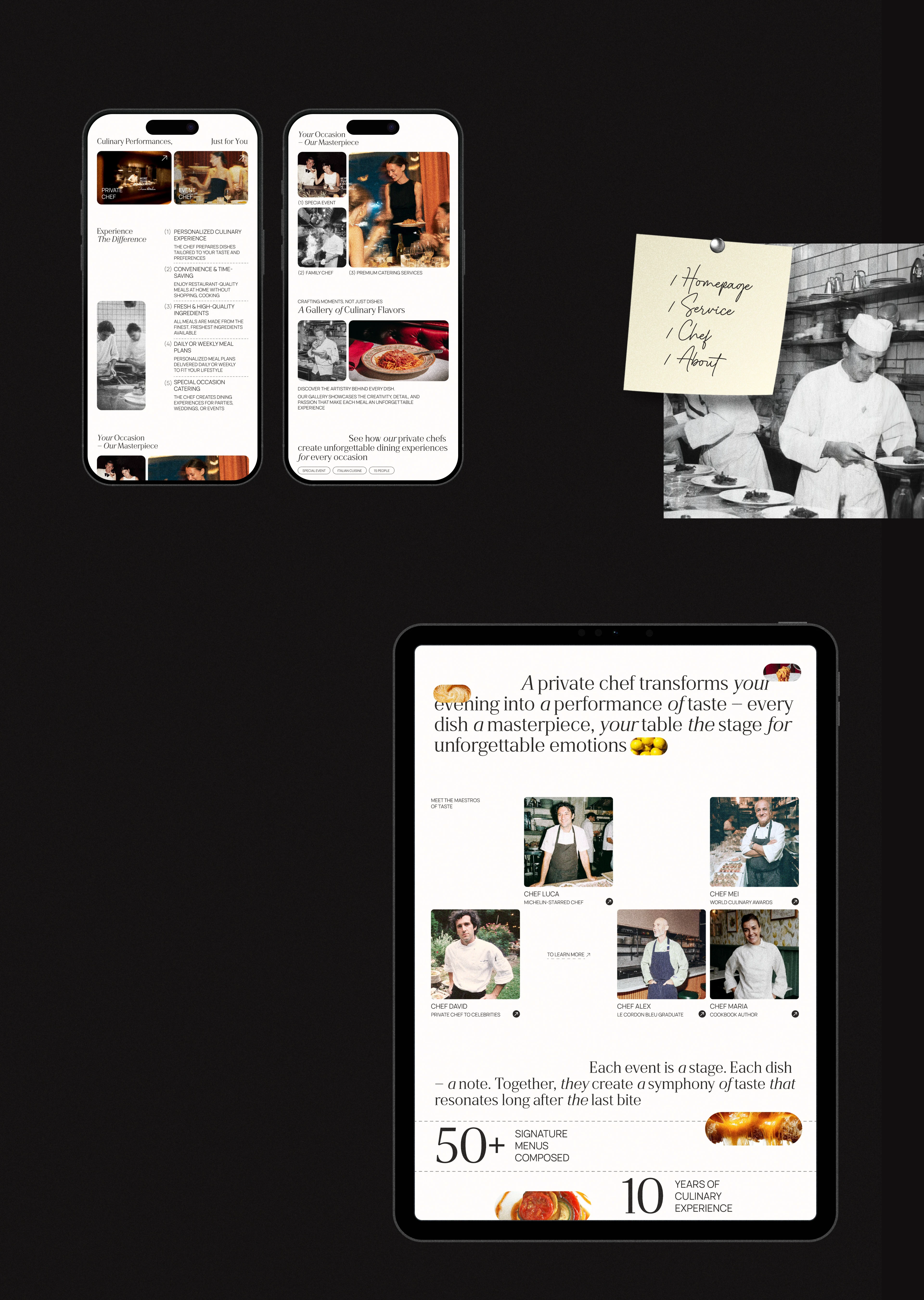 Private Chef Branding — Изображение №5 — Интерфейсы, Брендинг на Dprofile