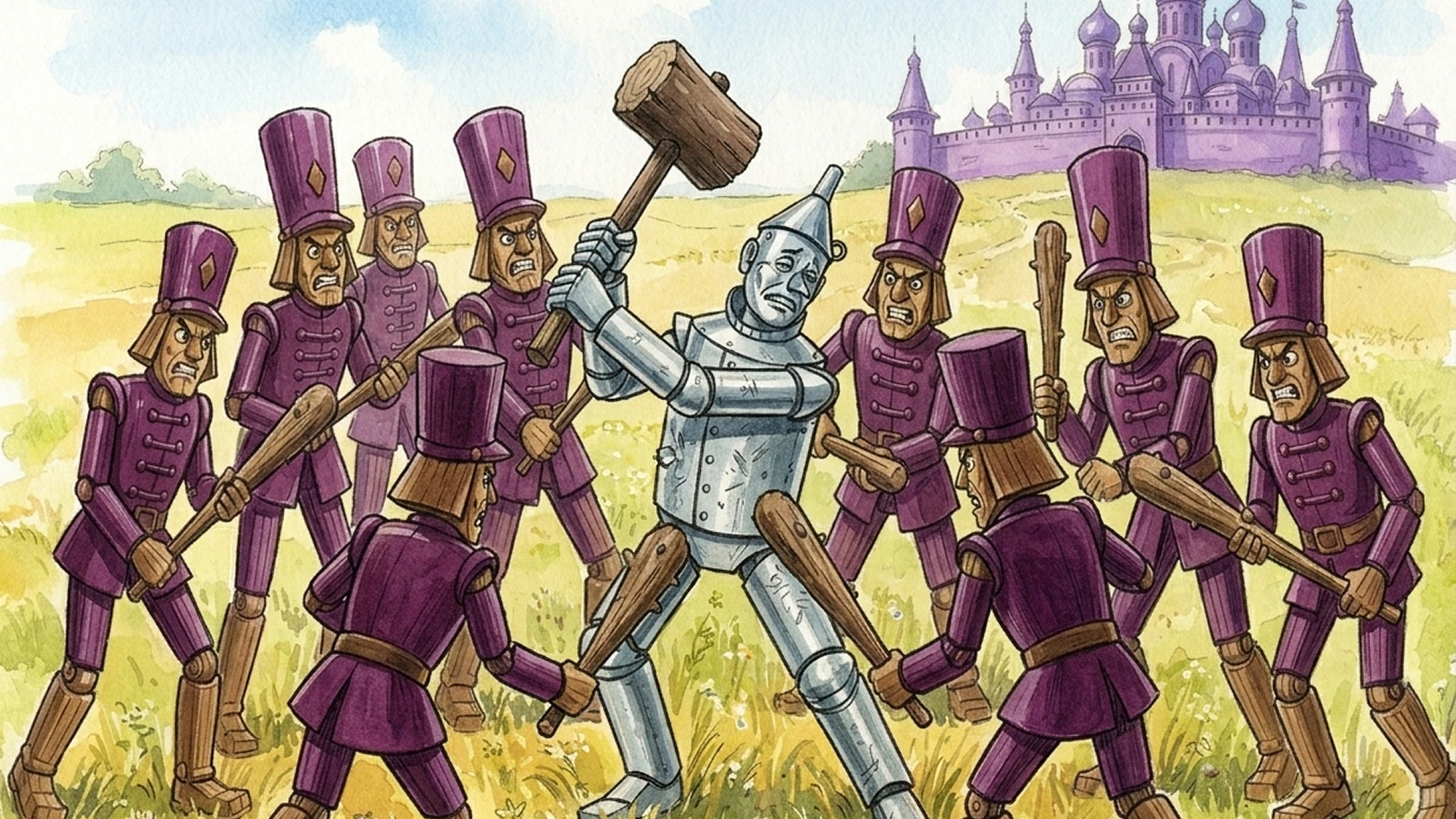 Иллюстрации к книге Урфин Джюс и его деревянные солдаты — Изображение №15 — Иллюстрация, Нейро на Dprofile