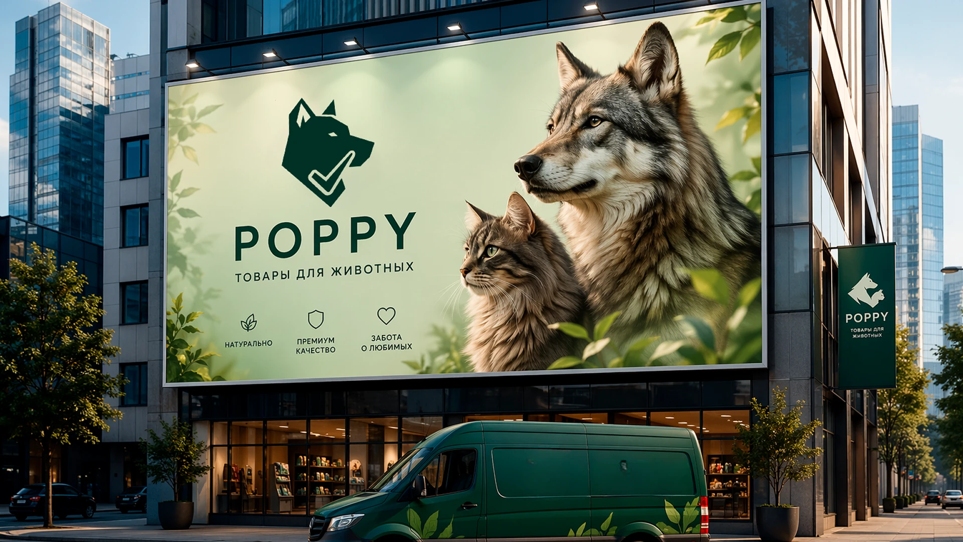 разработка логотипа и прзентации для соцсетей компании Poppy , производящей товары для животных — Изображение №6 — Брендинг, Маркетинг на Dprofile