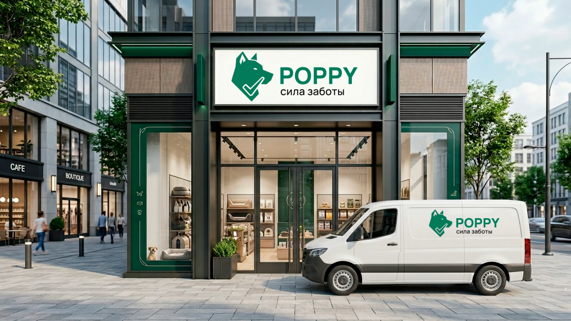 разработка логотипа и прзентации для соцсетей компании Poppy , производящей товары для животных — Изображение №1 — Брендинг, Маркетинг на Dprofile