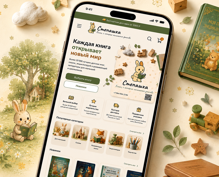 Фирменный стиль для книжного магазина "Степашка' — Брендинг на Dprofile