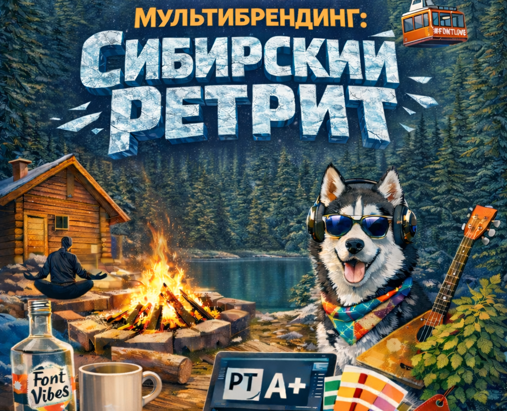 Плакат на конкурса Мультибрендинг: Сибирский ретрит — Брендинг, Графика на Dprofile
