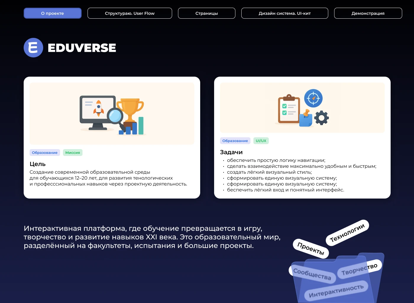 Образовательная платформа «EDUVERSE» — Изображение №2 — Интерфейсы, Брендинг на Dprofile