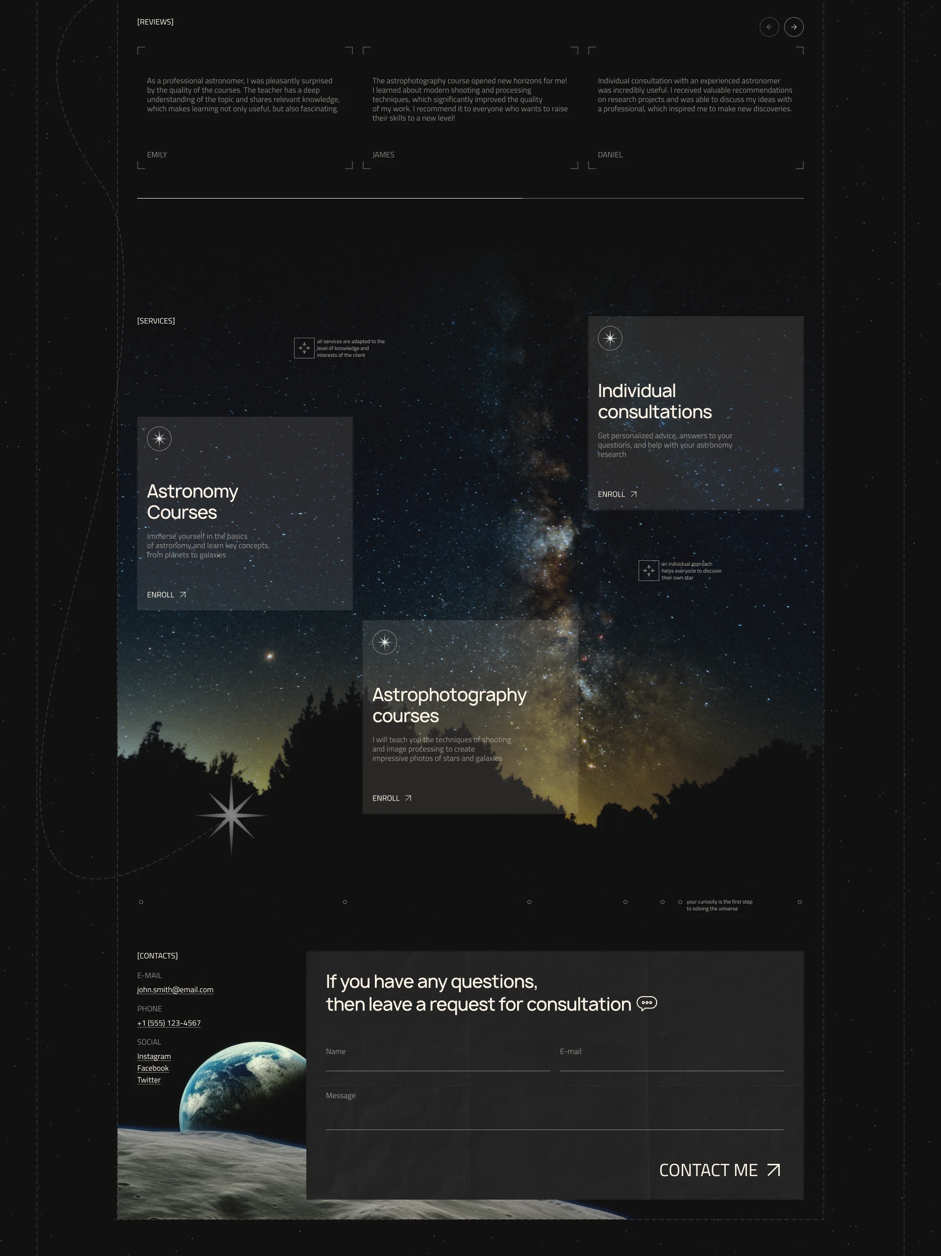 Landing page for Astronomer — Изображение №12 — Интерфейсы на Dprofile