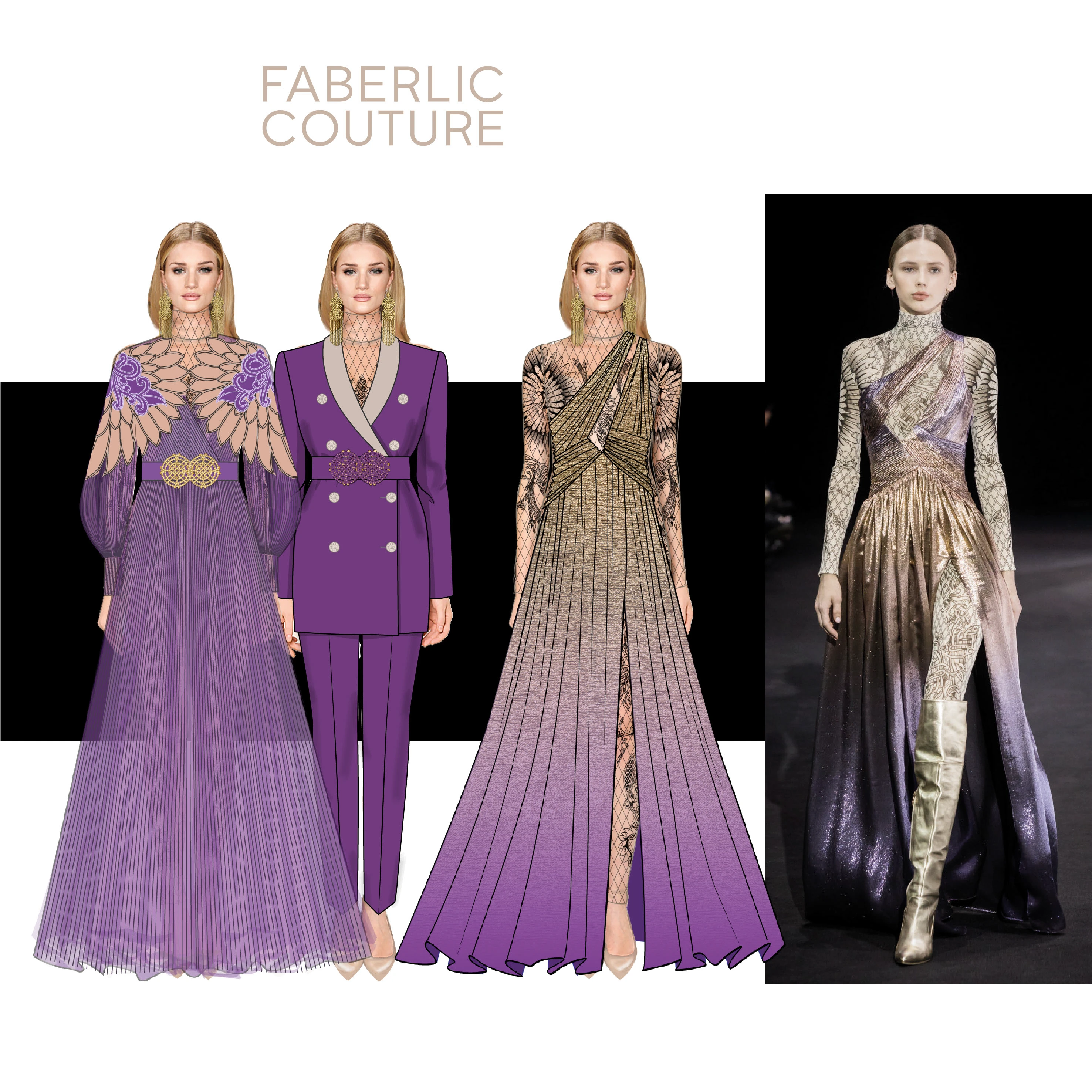 Художественные эскизы для кутюрной коллекции — Изображение №2 — Иллюстрация на Dprofile