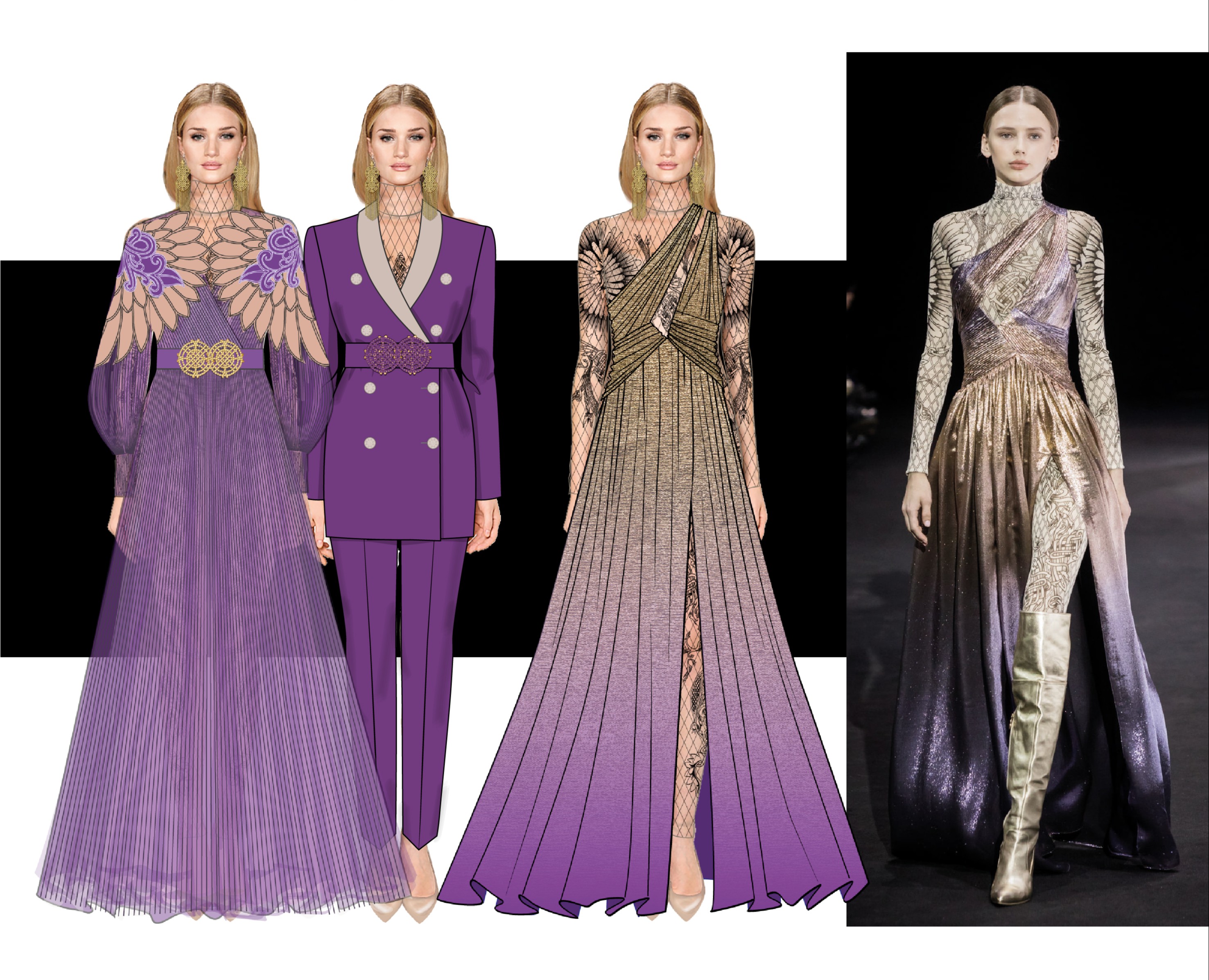 Художественные эскизы для кутюрной коллекции — Иллюстрация на Dprofile