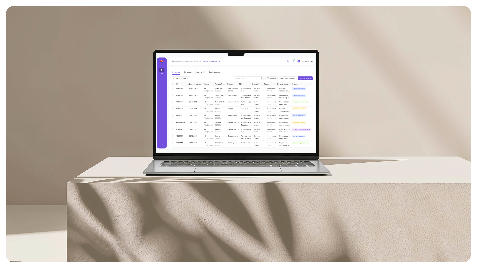 Качество отгрузки ТП с РЦ — Изображение №1 — Интерфейсы на Dprofile