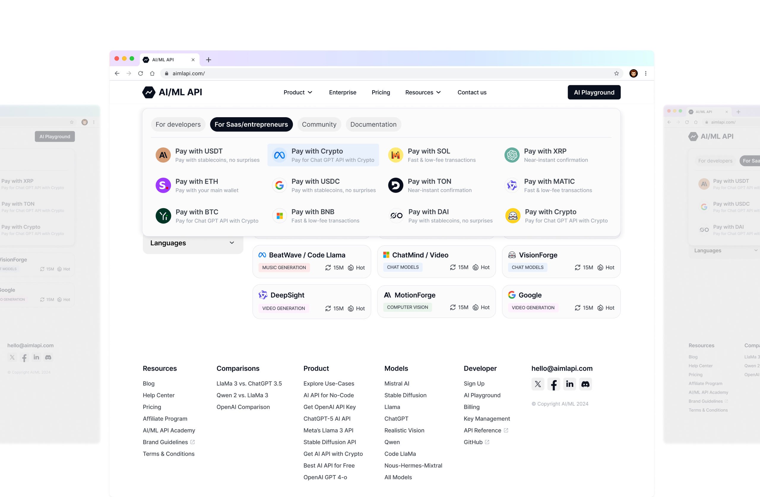 AIML API – AI платформа — Изображение №15 — Интерфейсы на Dprofile