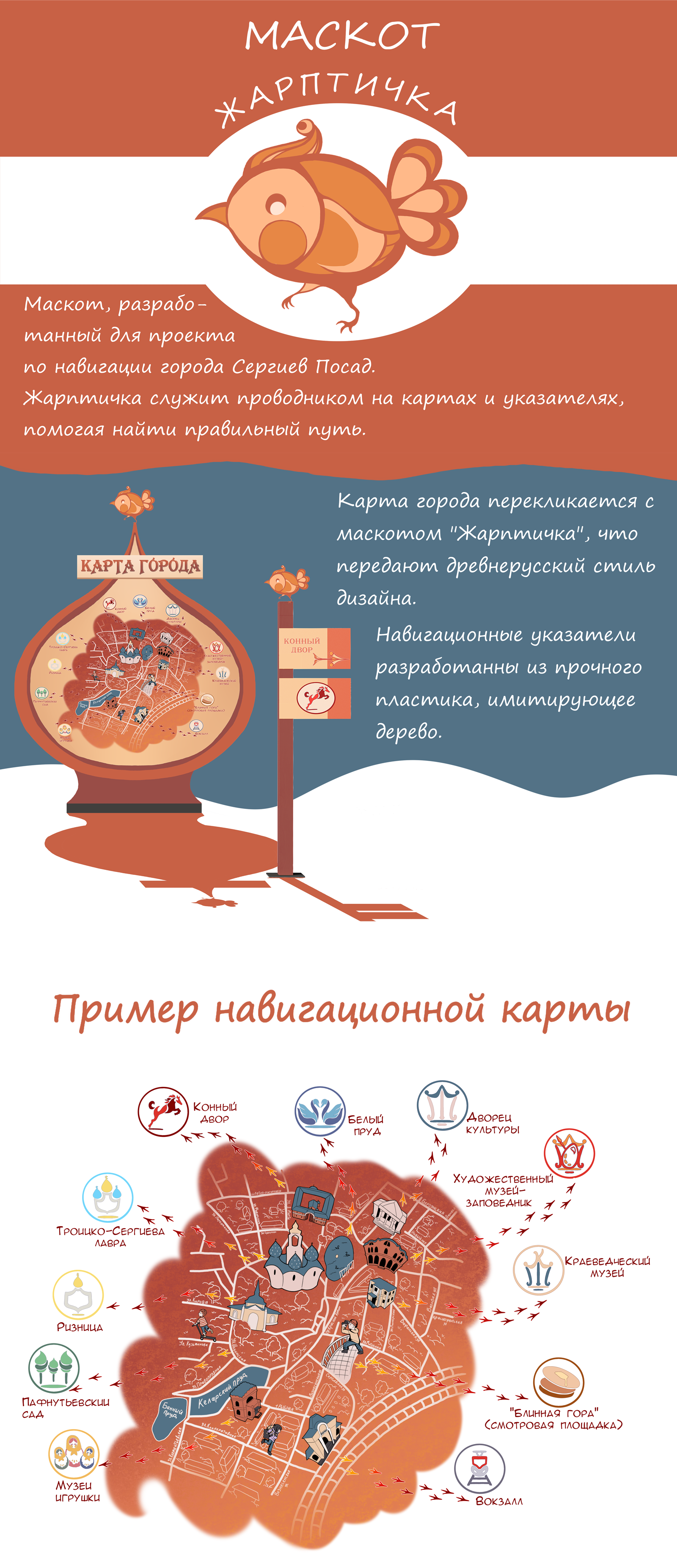 Эскизный проект навигации по городу Сергиев Посад — Изображение №2 — Иллюстрация, Графика на Dprofile
