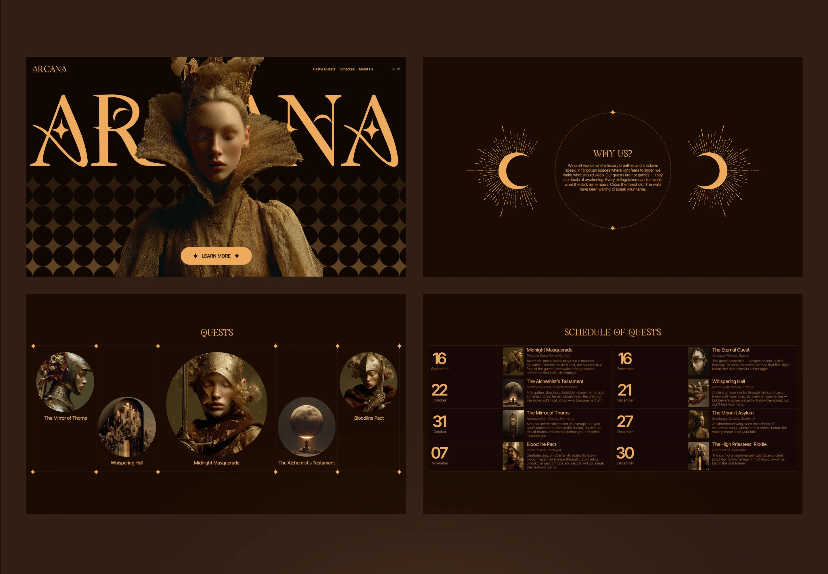 ARCANA|Castle Quests|Corporate Website — Изображение №5 — Интерфейсы на Dprofile