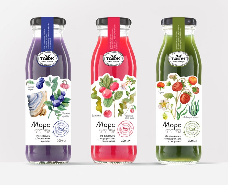 Дизайн серии этикеток для морсов на Dprofile