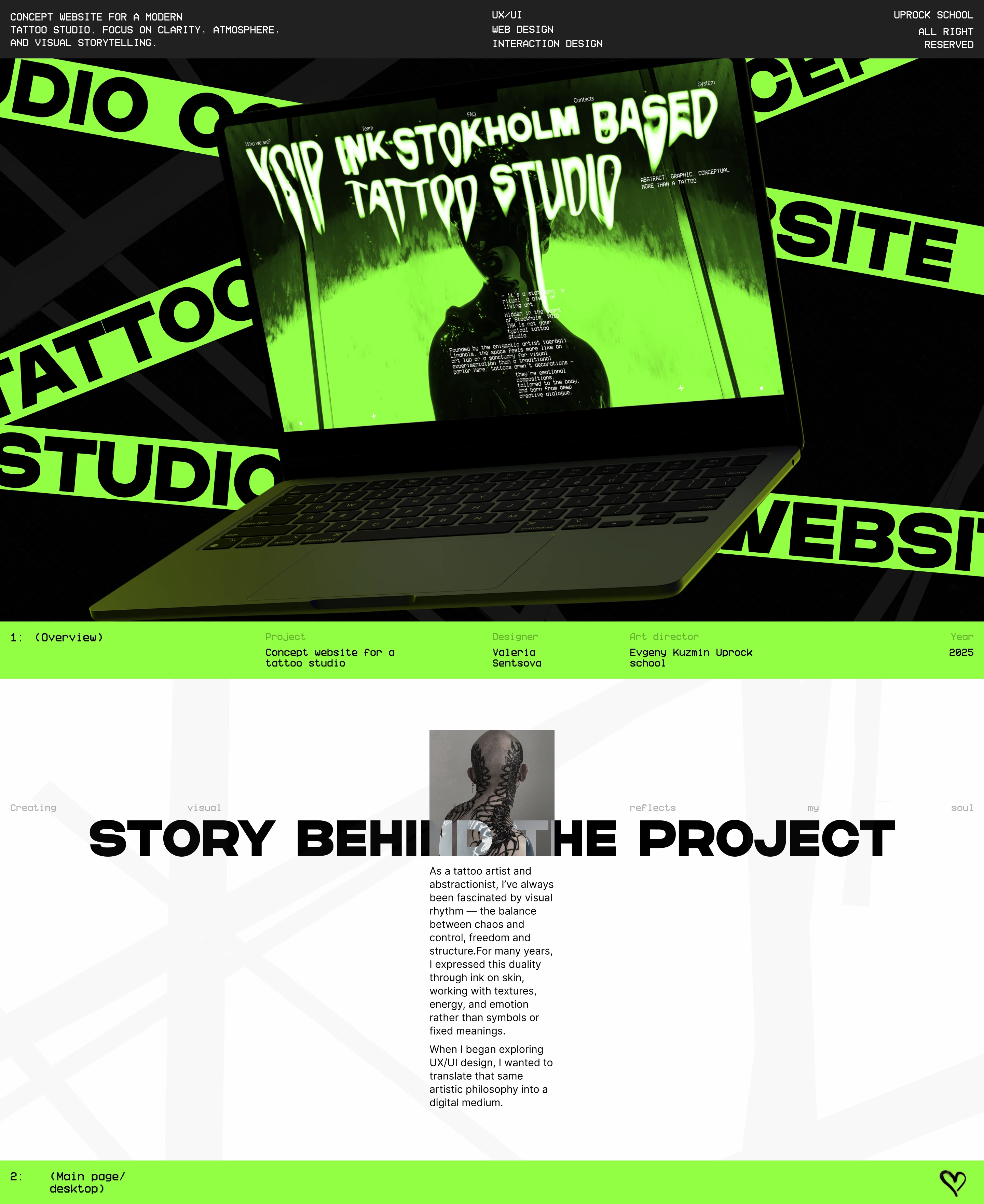 VOID INK | Tattoo Studio Website | UX/UI Concept — Изображение №1 — Интерфейсы, Брендинг на Dprofile