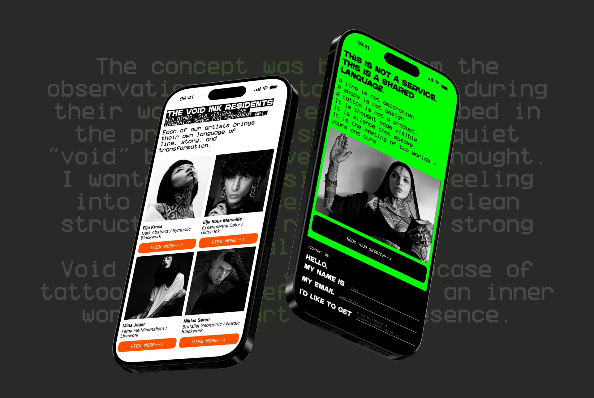 VOID INK | Tattoo Studio Website | UX/UI Concept — Изображение №4 — Интерфейсы, Брендинг на Dprofile