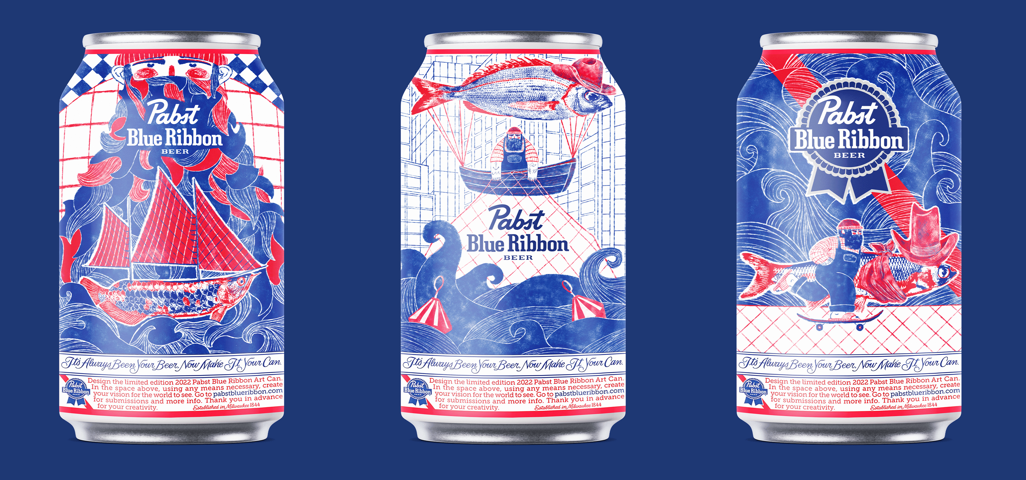 За рыбой! Серия иллюстраций для упаковки банок — Изображение №1 — Иллюстрация, Графика на Dprofile