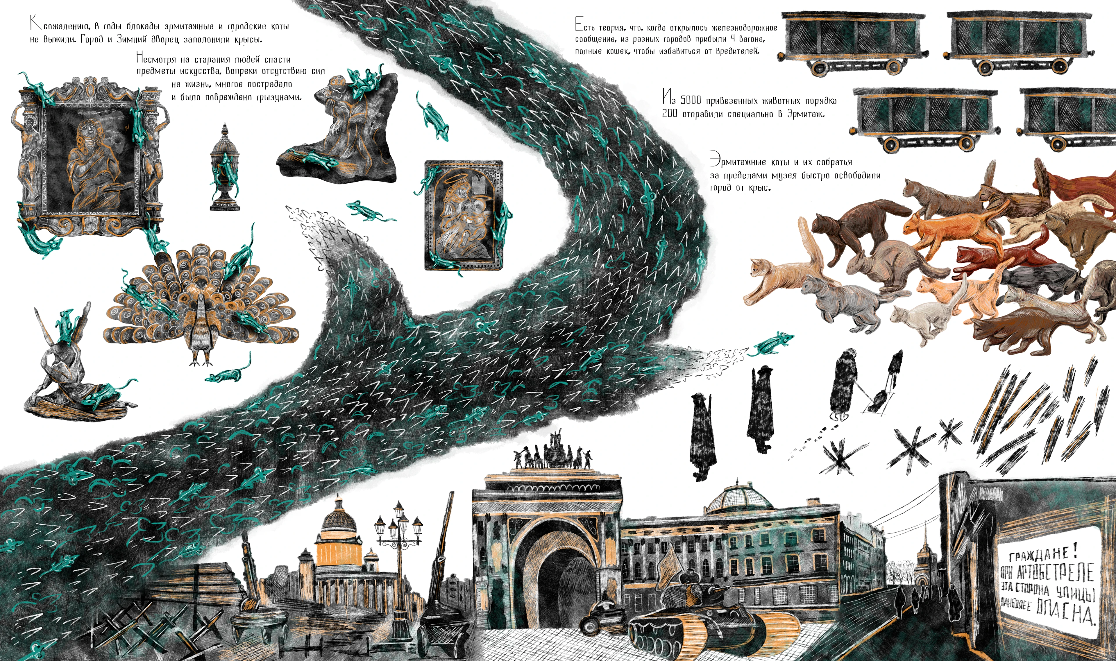 История котов Эрмитажа, иллюстрированная книга — Изображение №13 — Иллюстрация, Графика на Dprofile