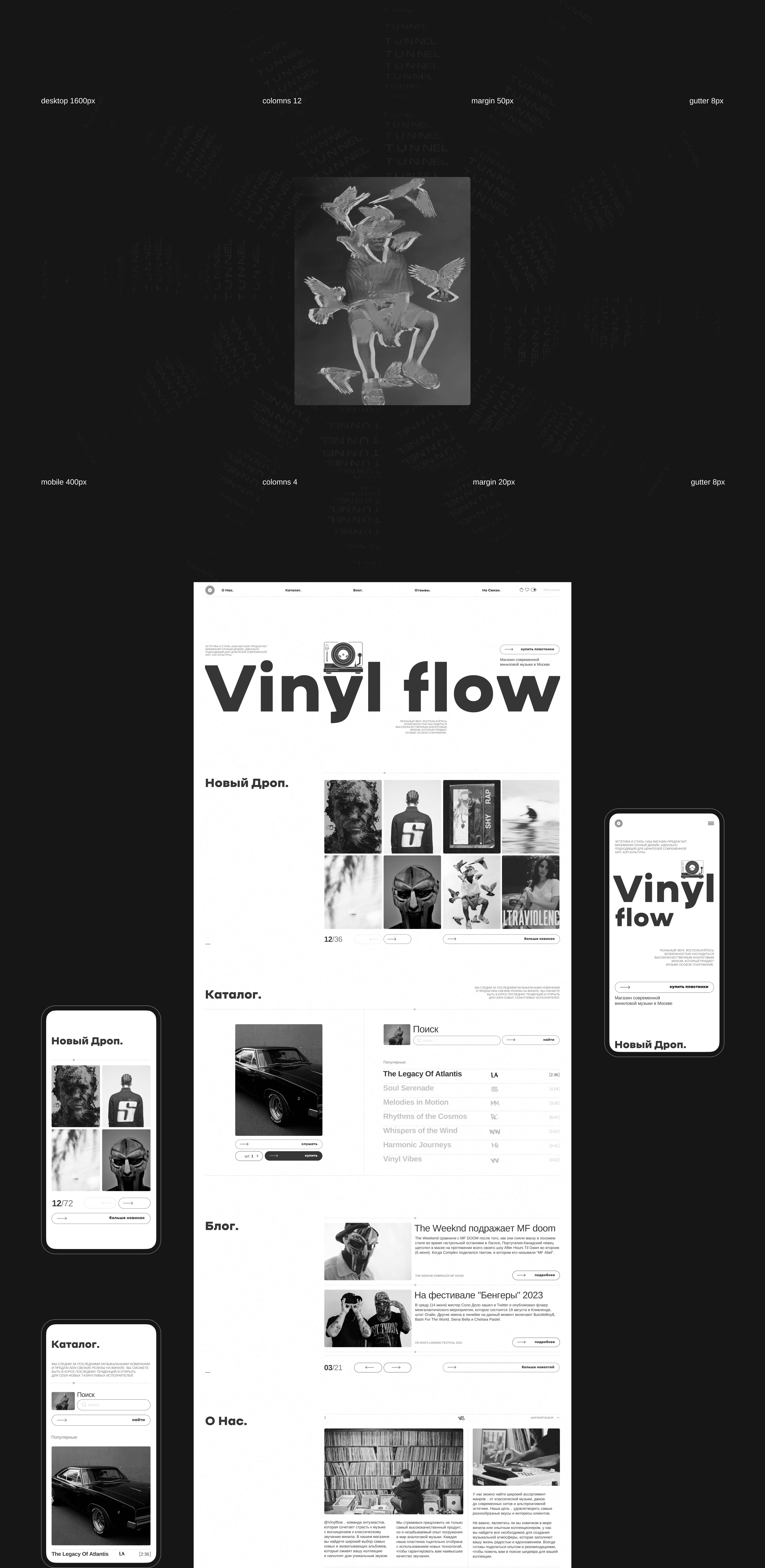 Vinyl flow | E-commerce Website Design — Изображение №4 — Интерфейсы, Анимация на Dprofile