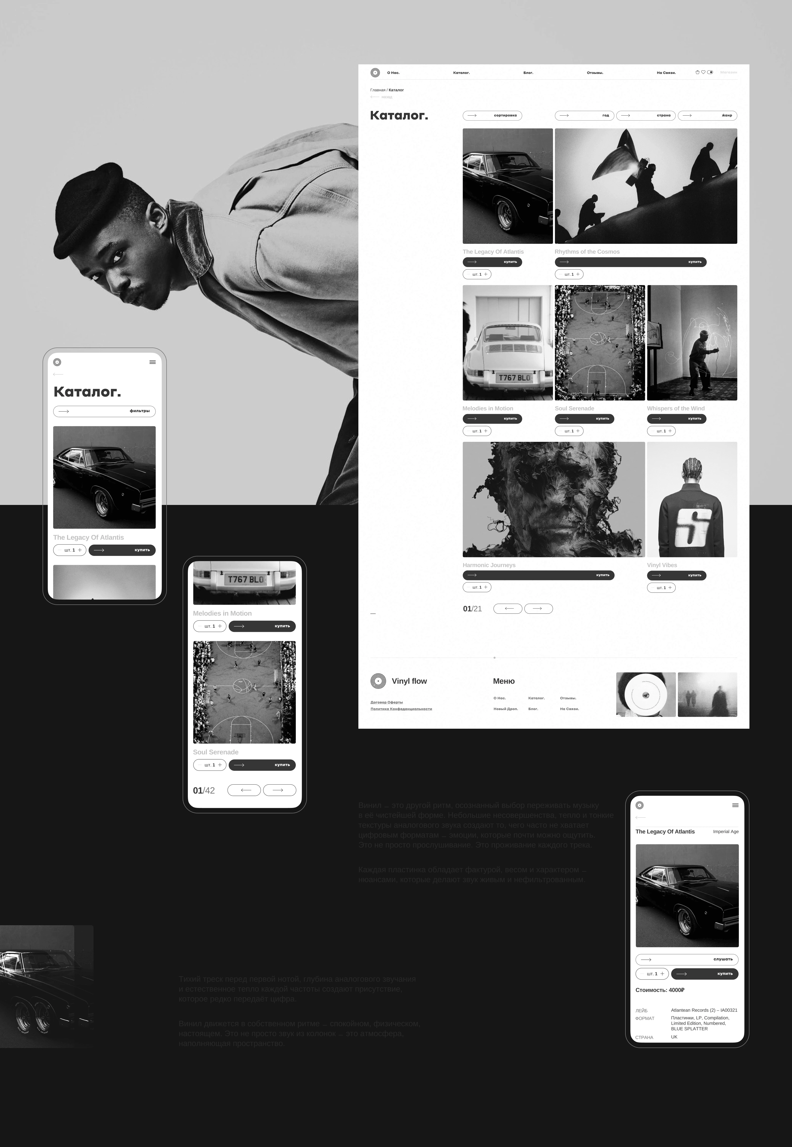 Vinyl flow | E-commerce Website Design — Изображение №7 — Интерфейсы, Анимация на Dprofile