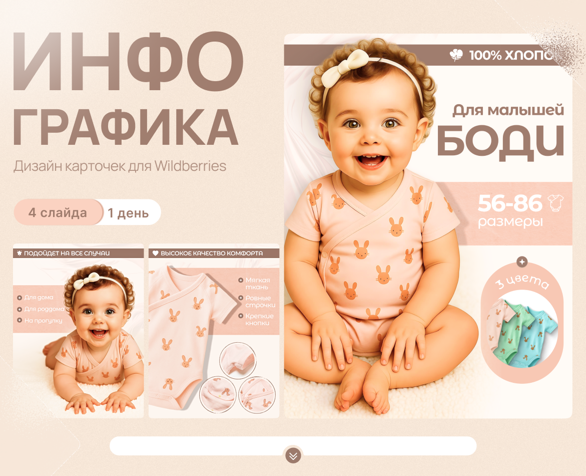 Инфографика | Карточки для WILDBERRIES | Боди на Dprofile