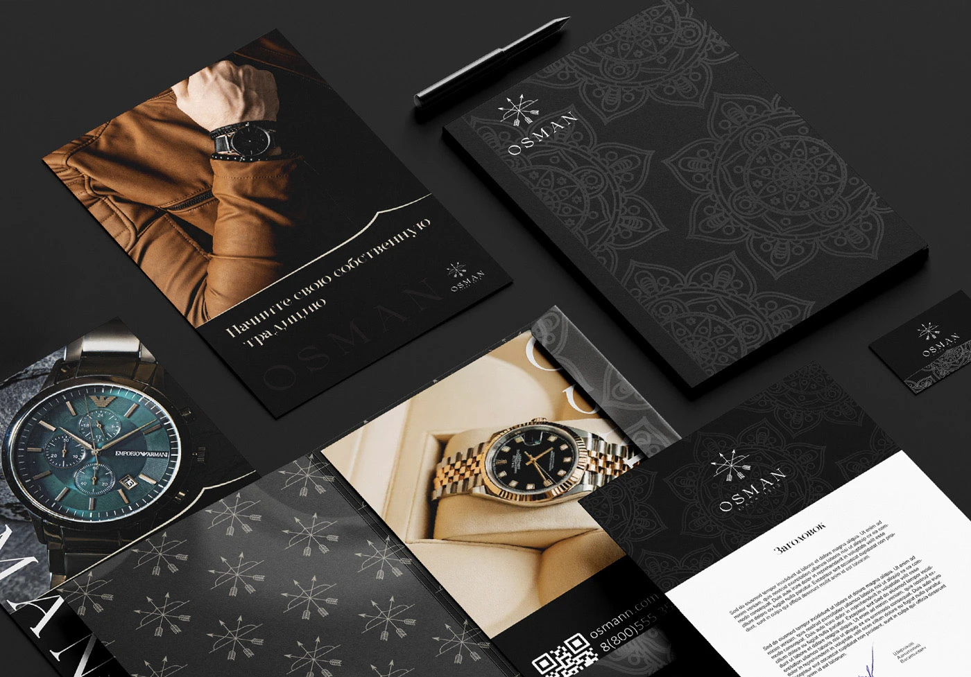 Фирменный стиль салона мужских часов "OSMAN" — Изображение №7 — Брендинг на Dprofile