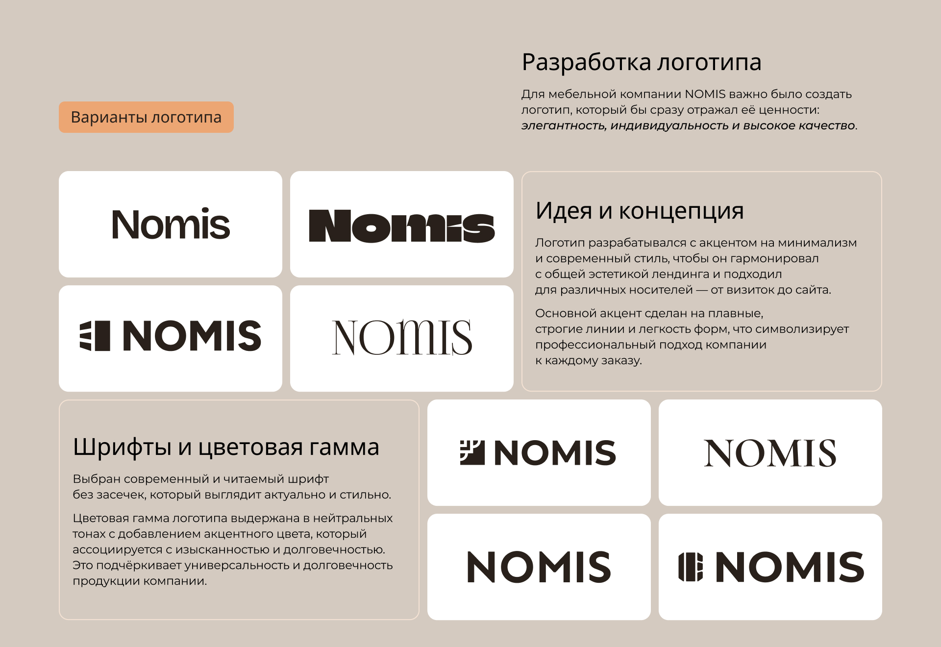 Лендинг для мебельной компании Nomis — Изображение №5 — Интерфейсы, Брендинг на Dprofile