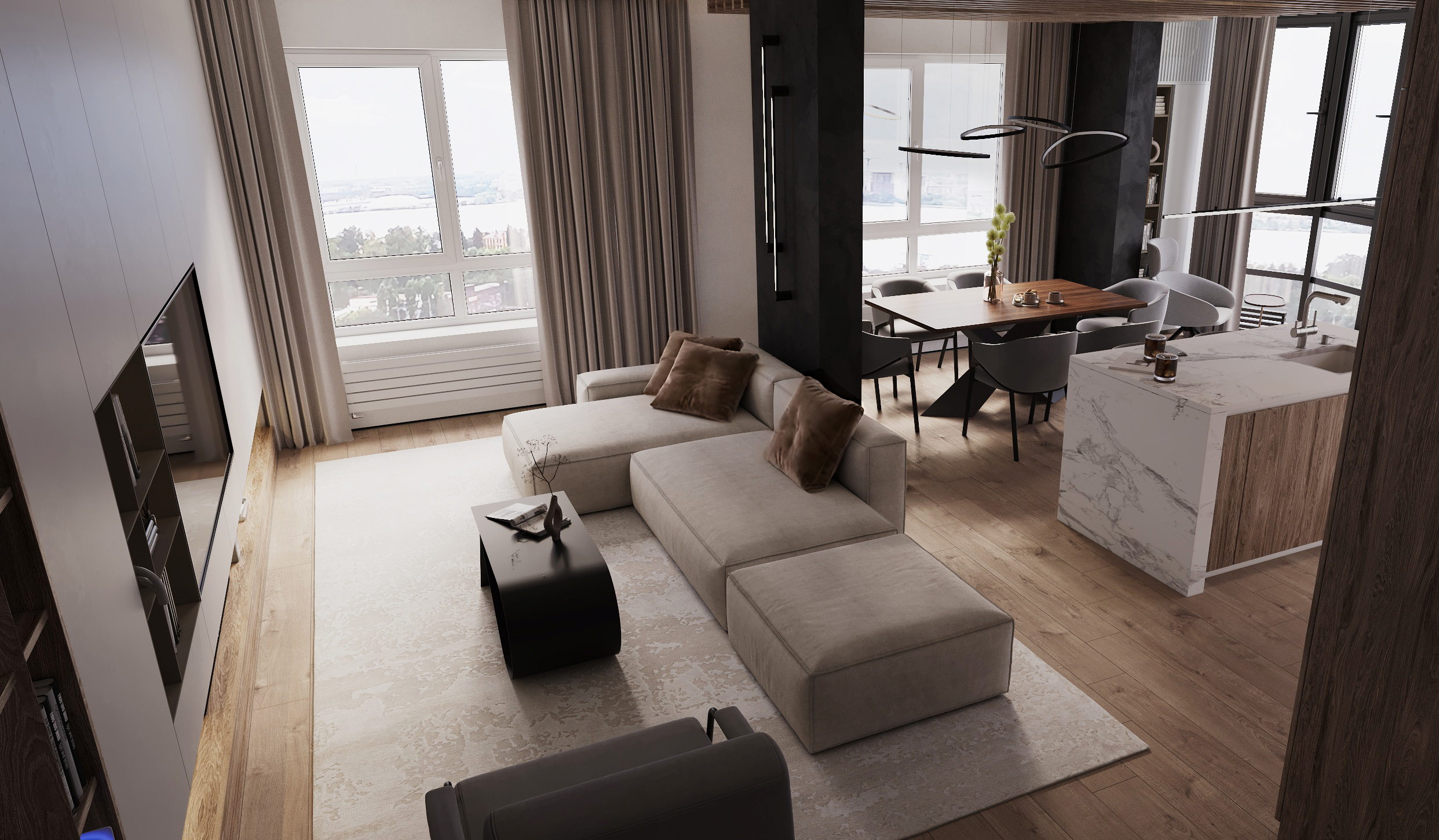 Интерьер квартиры ЖК "Легенда парк" — Изображение №1 — 3D на Dprofile