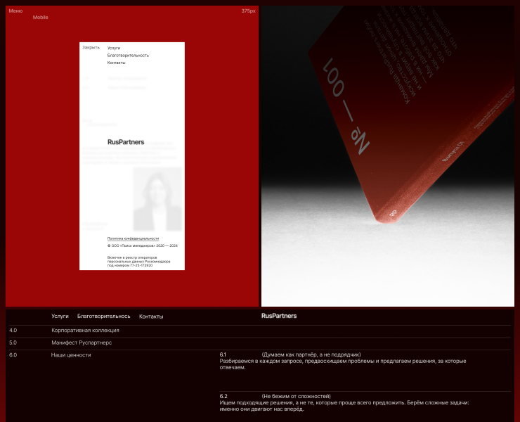RusPartners — Интерфейсы, Брендинг на Dprofile