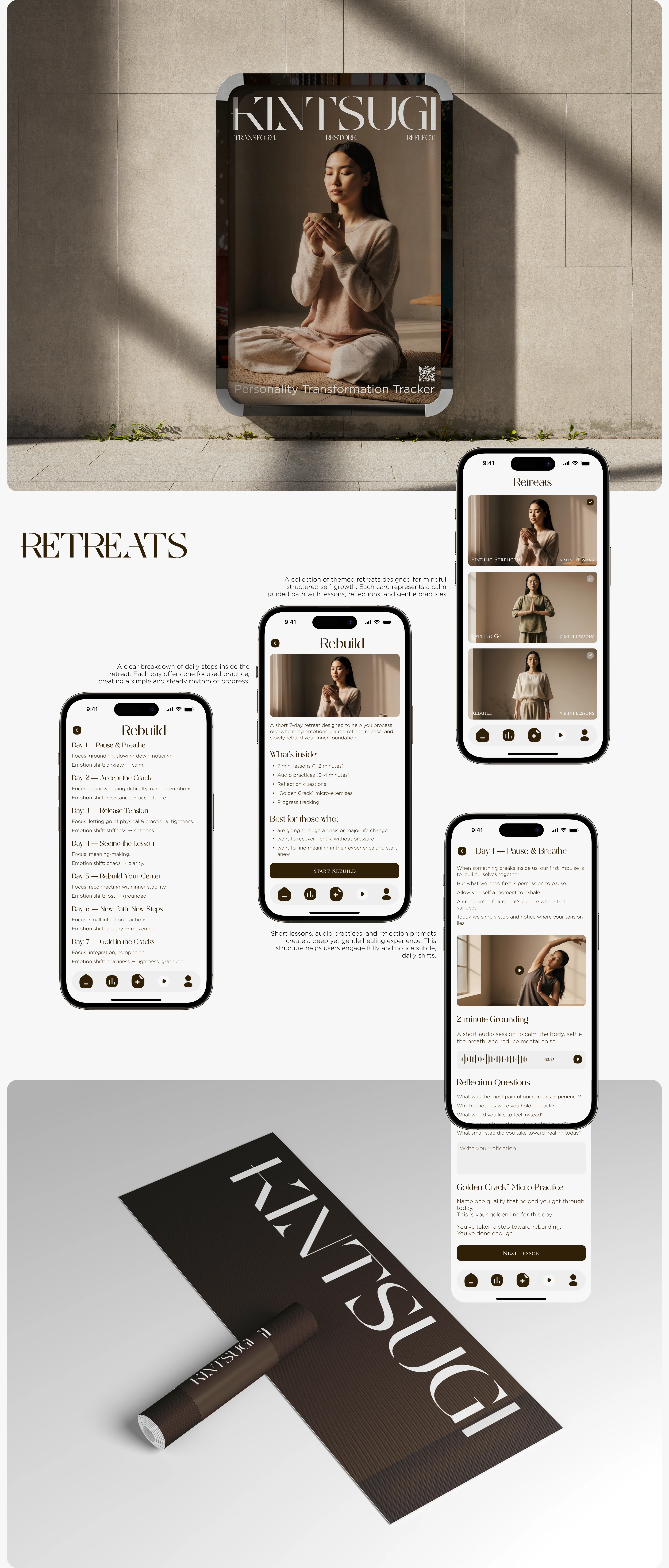 Mobile App KINTSUGI | UI/UX Design — Изображение №9 — Интерфейсы на Dprofile