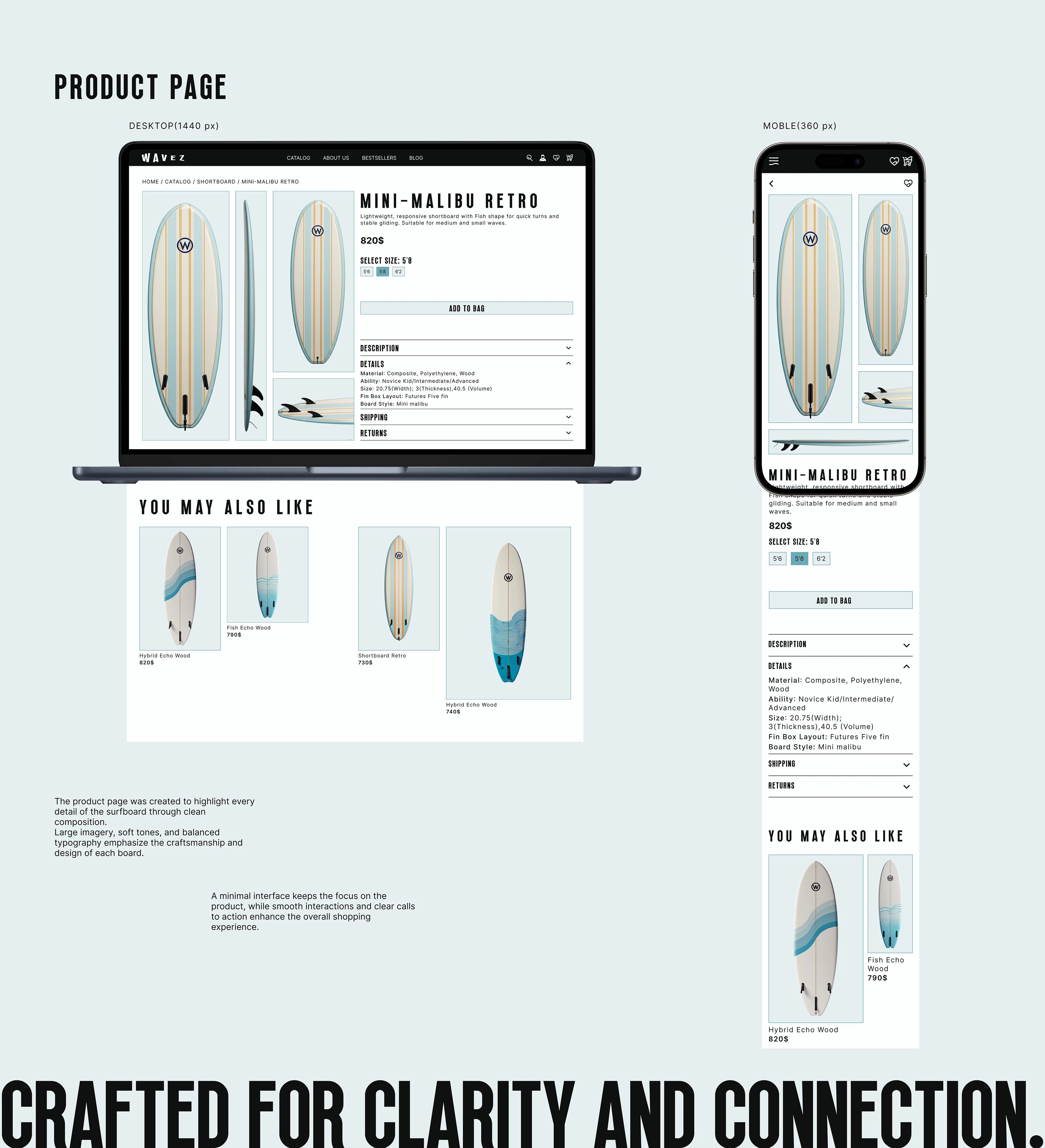 WAVEZ ONLINE STORE | UI/UX Design — Изображение №8 — Интерфейсы на Dprofile