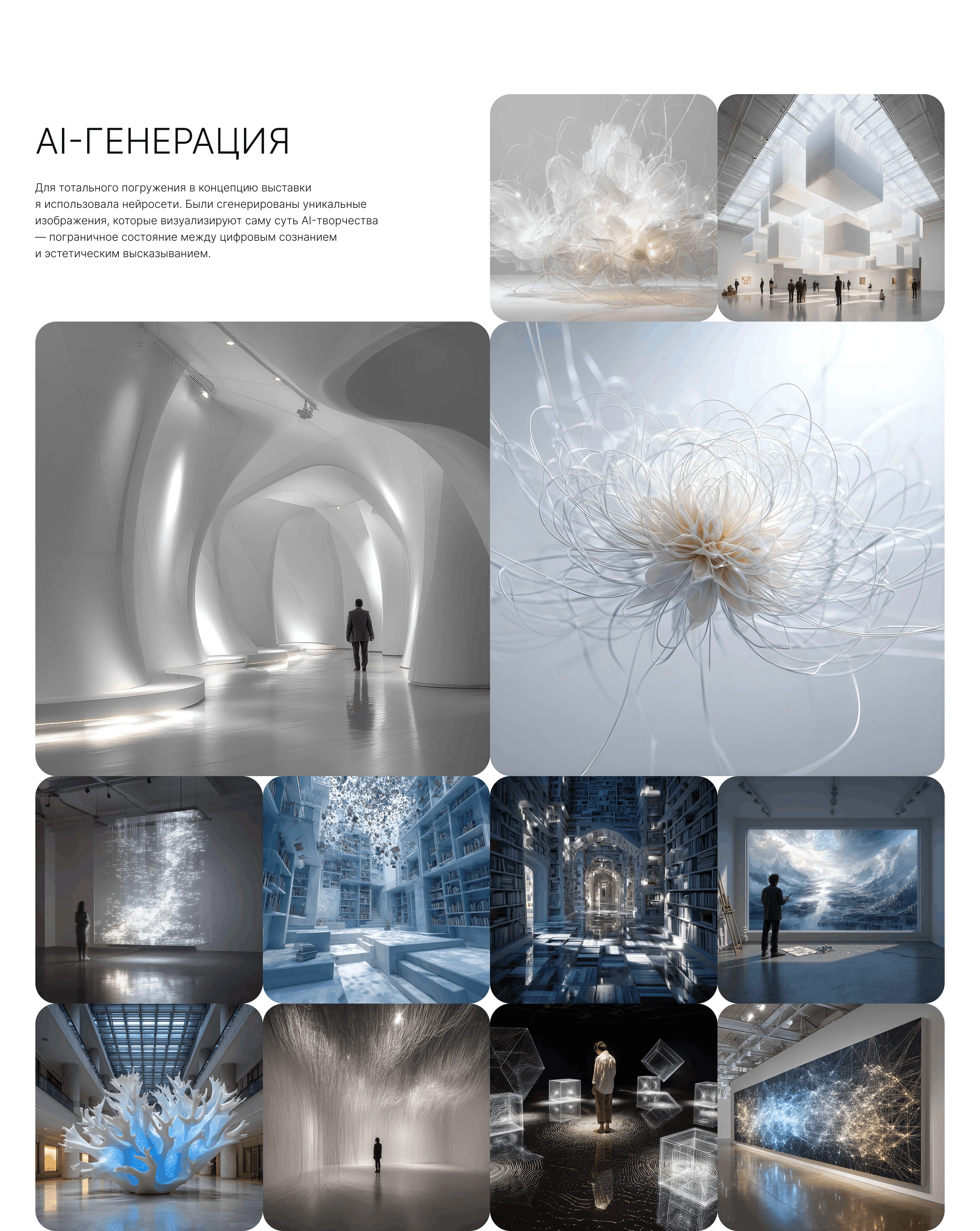 Лендинг для выставки современного искусства с ИИ — Изображение №5 — Интерфейсы на Dprofile