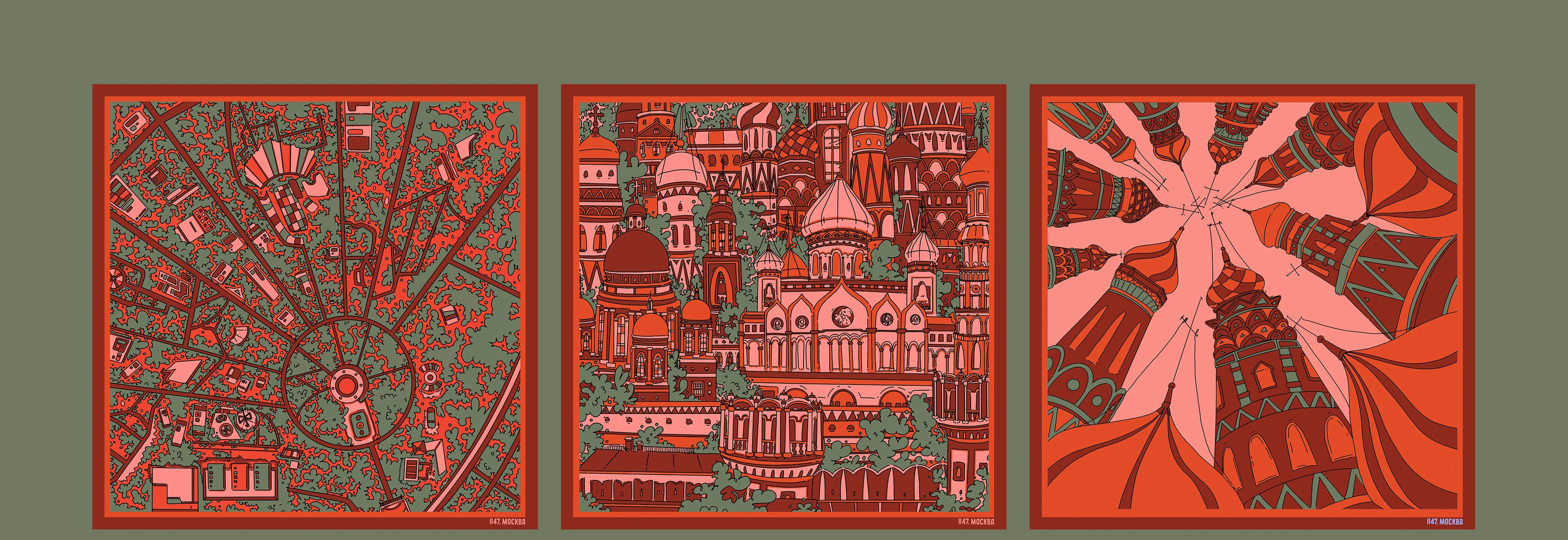 МОСКВА.1147 - ИЛЛЮСТРАЦИИ НА СУВЕНИРЫ — Изображение №6 — Брендинг, Иллюстрация на Dprofile