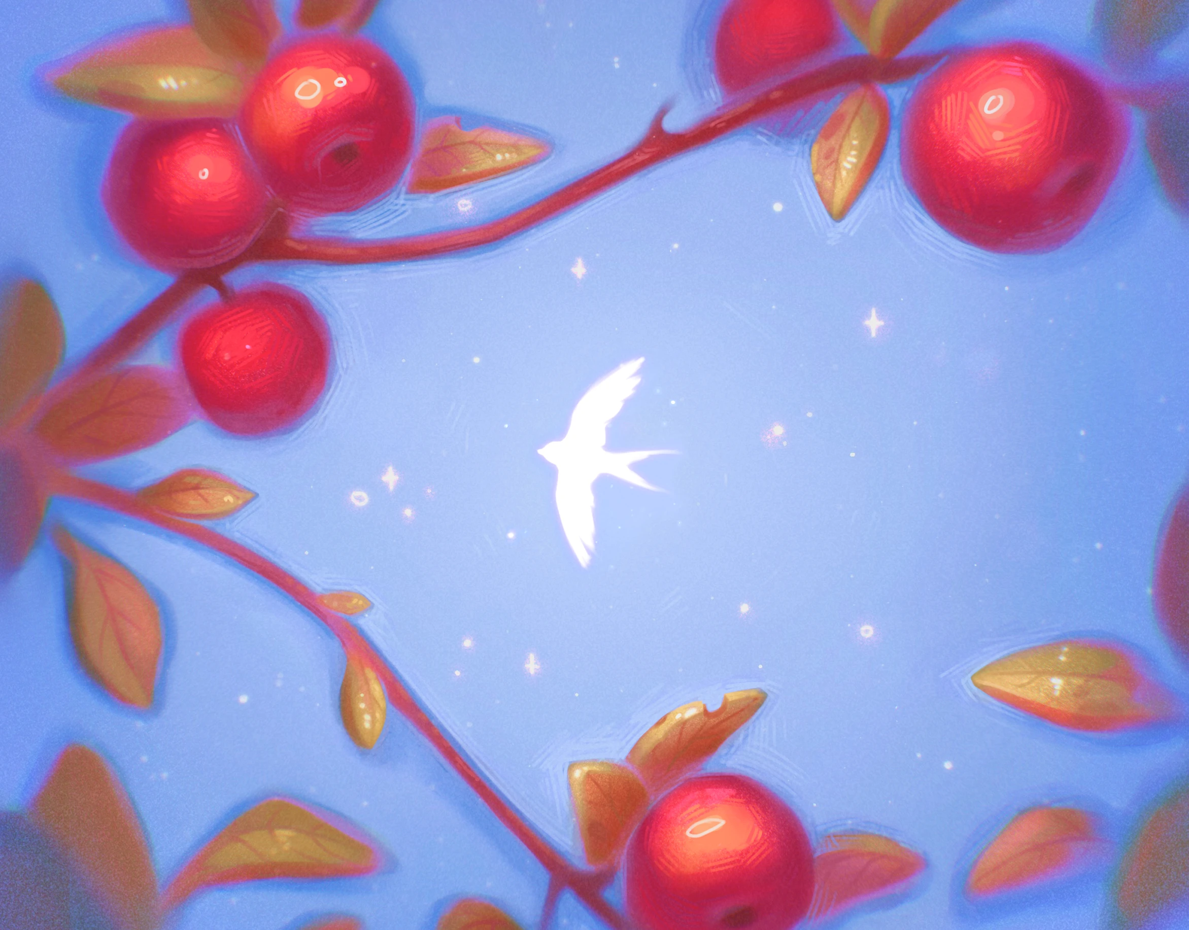 Морозные яблочки | Иллюстрация и стикерпак — Изображение №1 — Иллюстрация на Dprofile