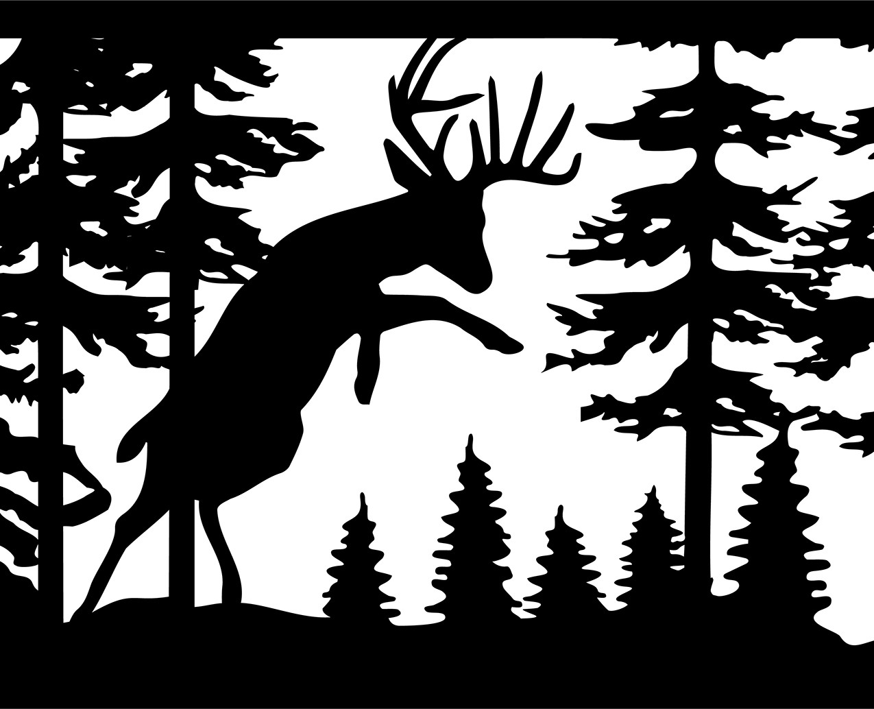 Серия лесных иллюстраций для забора — Иллюстрация на Dprofile