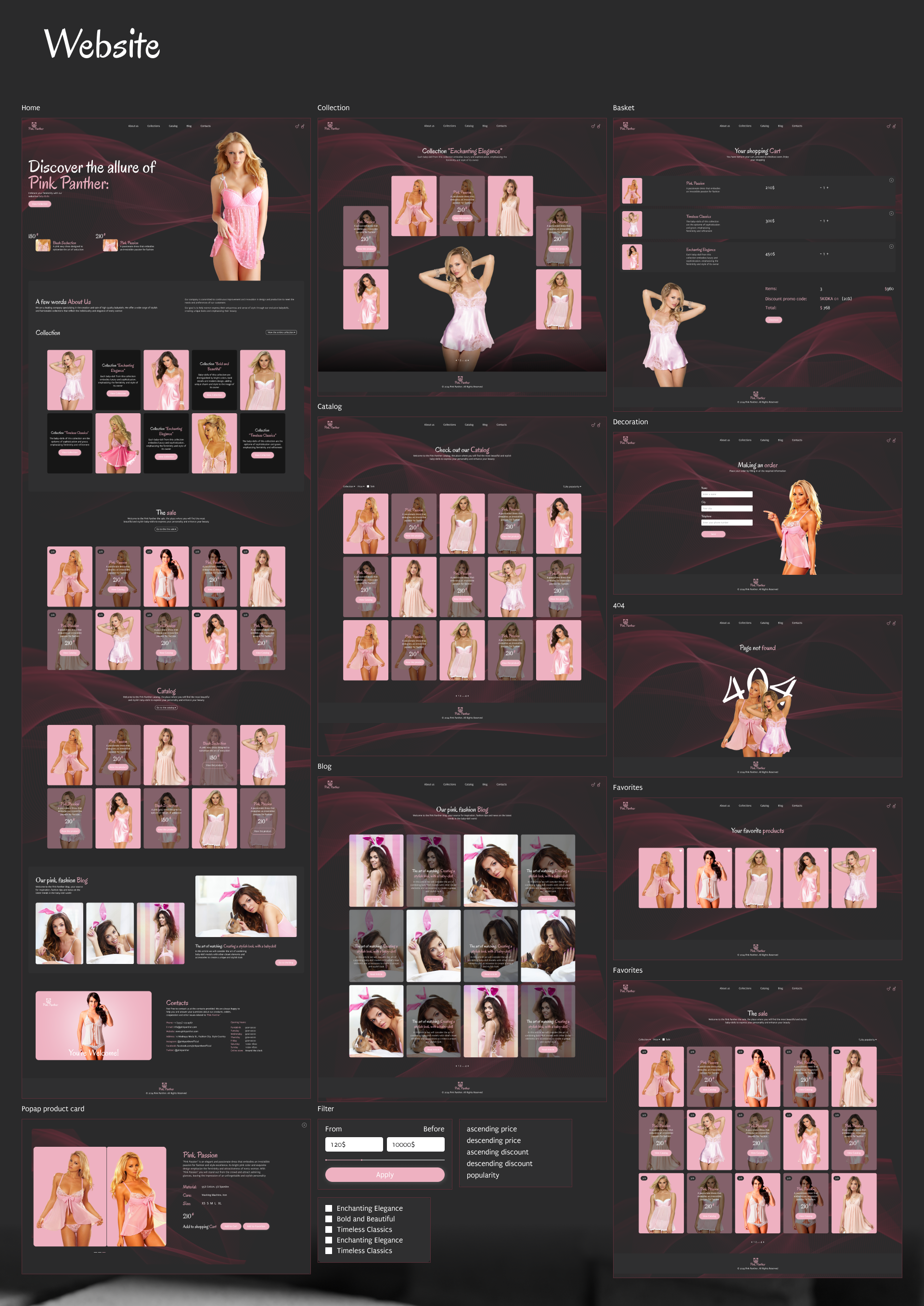 Pink Panther — Online Store Website Design — Изображение №6 — Интерфейсы на Dprofile