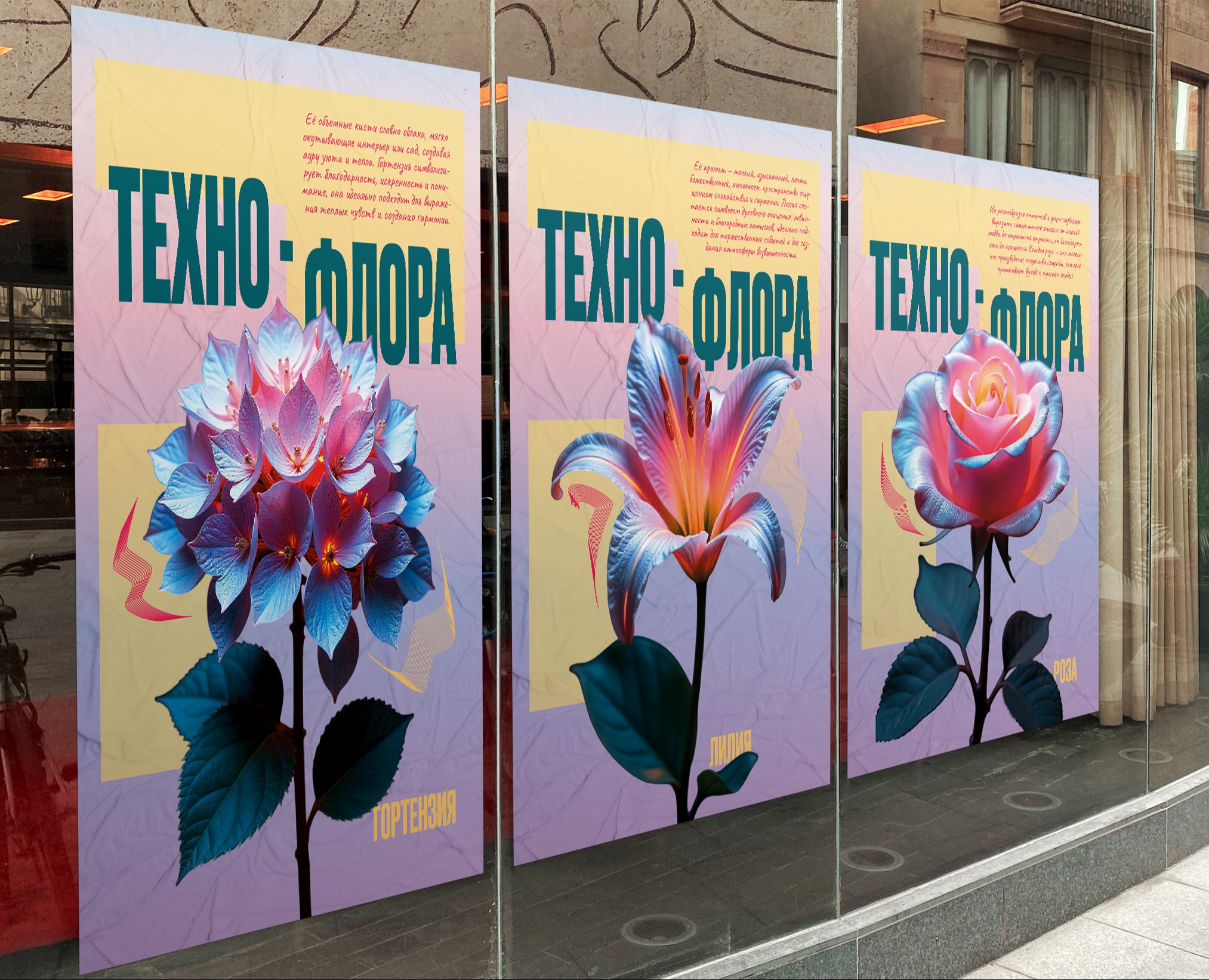 Серия плакатов «ТЕХНО-ФЛОРА» на Dprofile