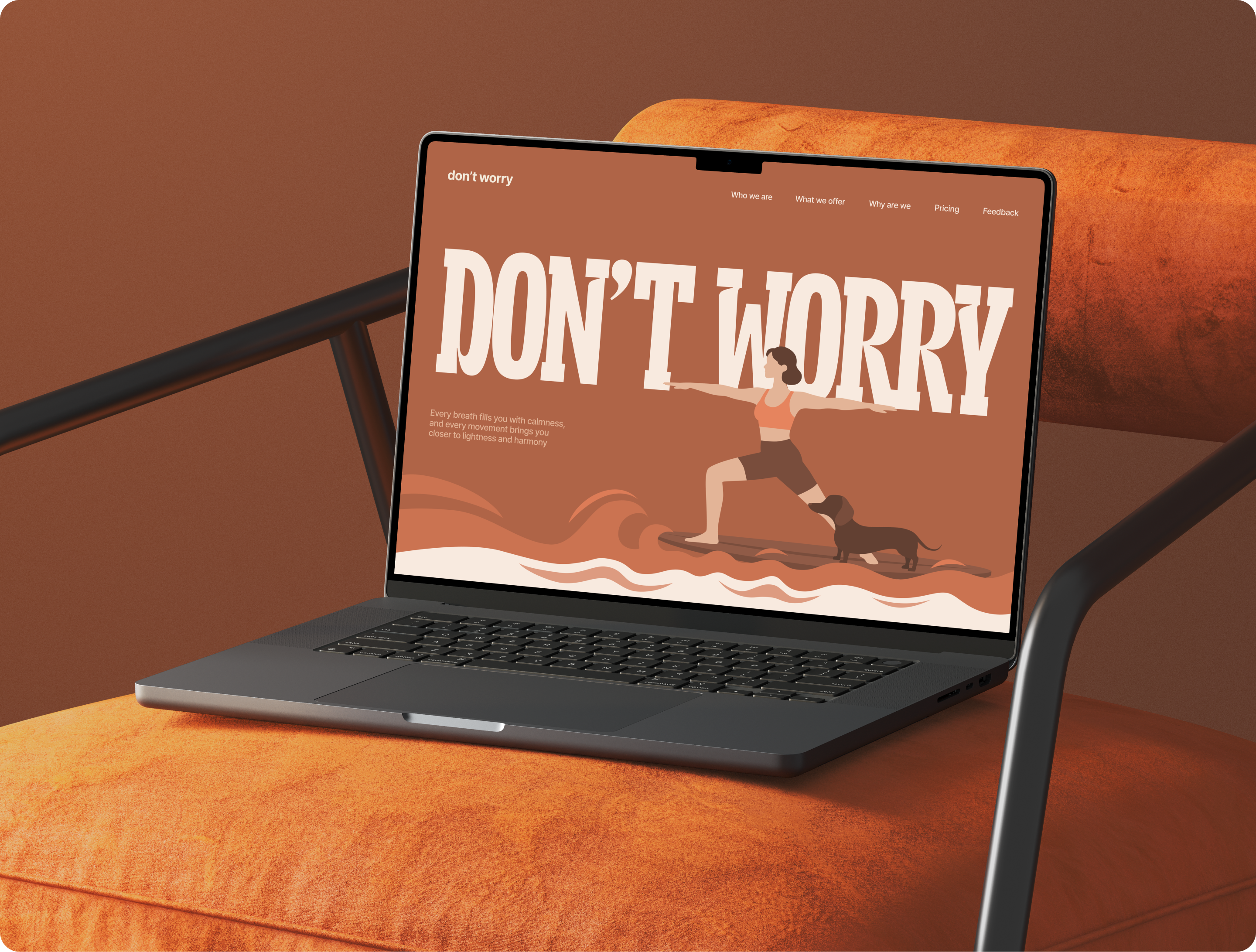 Landing page | Puppy yoga — Изображение №1 — Интерфейсы, Иллюстрация на Dprofile