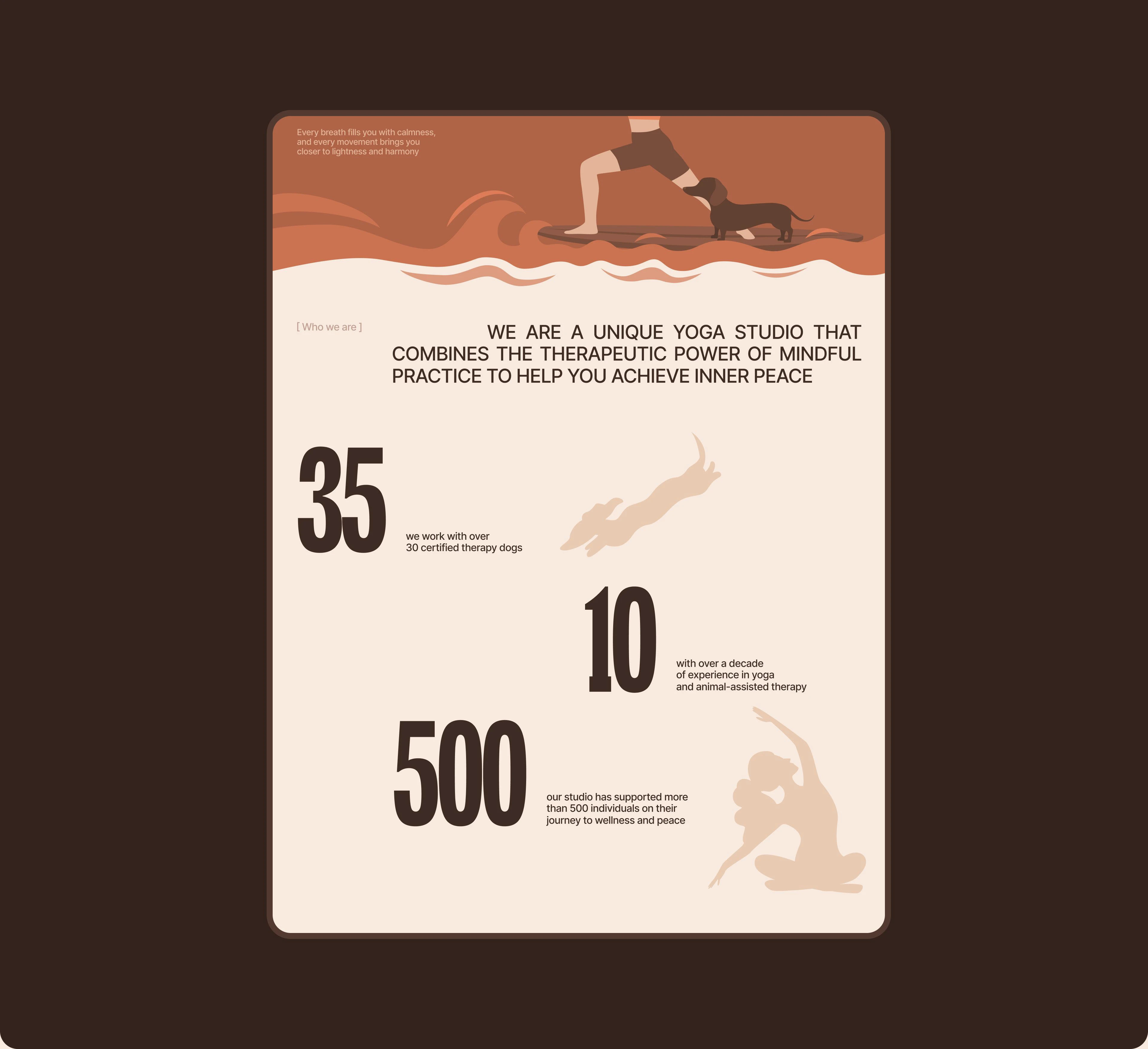 Landing page | Puppy yoga — Изображение №4 — Интерфейсы, Иллюстрация на Dprofile