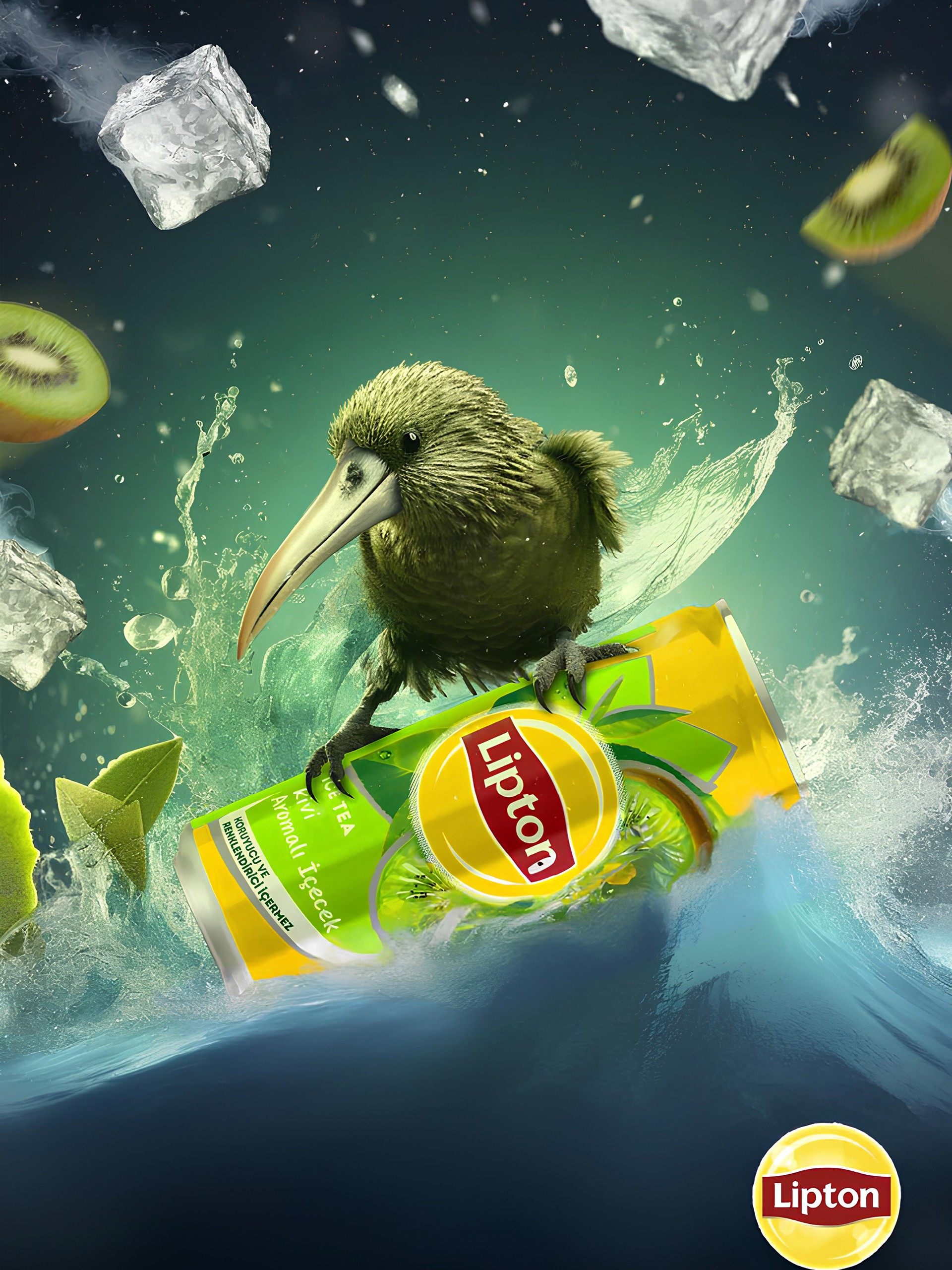 Изображение фрагмента Рекламный плакат Lipton Kiwi