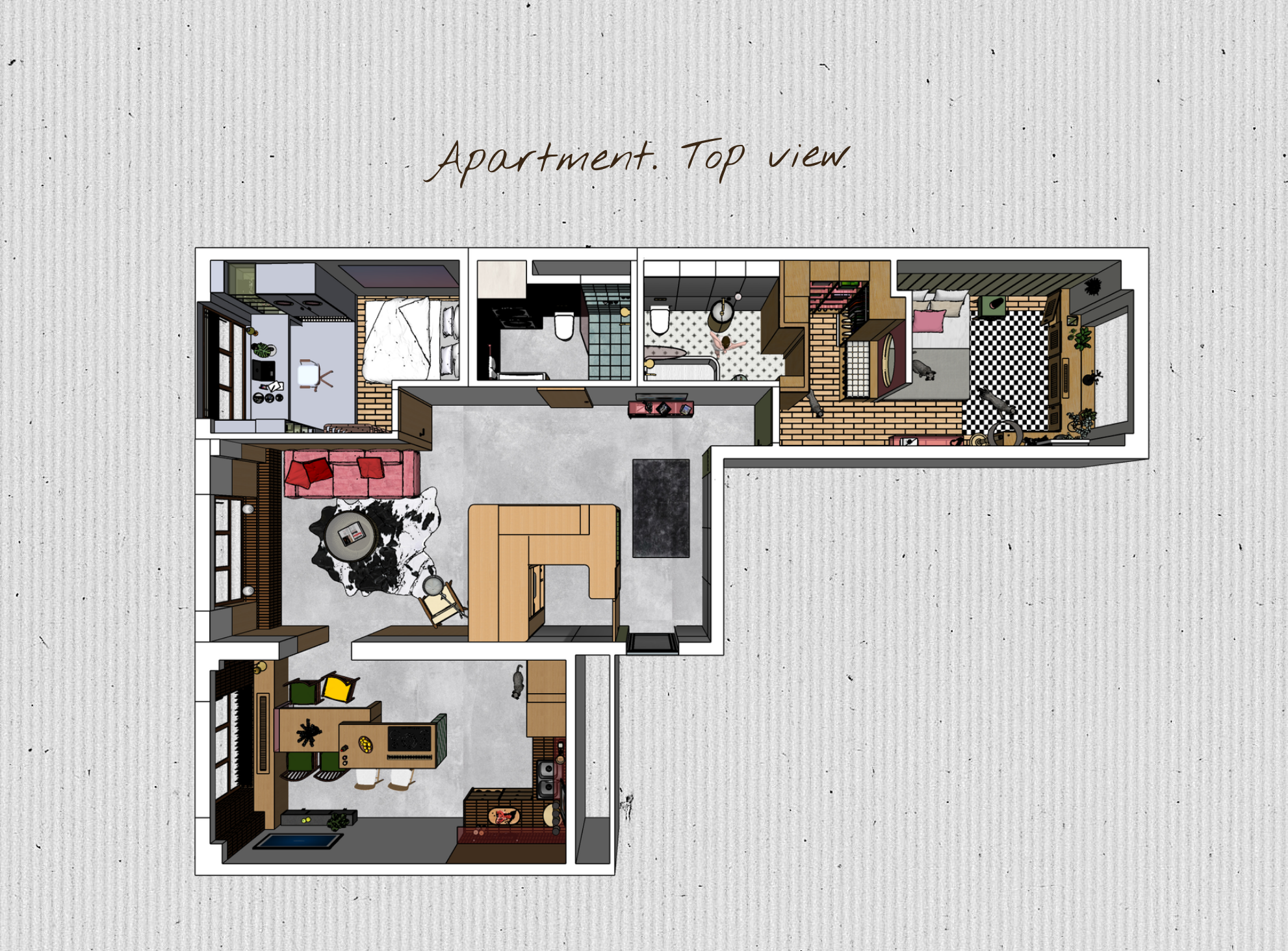 Коллажи SketchUp, квартира — Изображение №1 — Архитектура на Dprofile