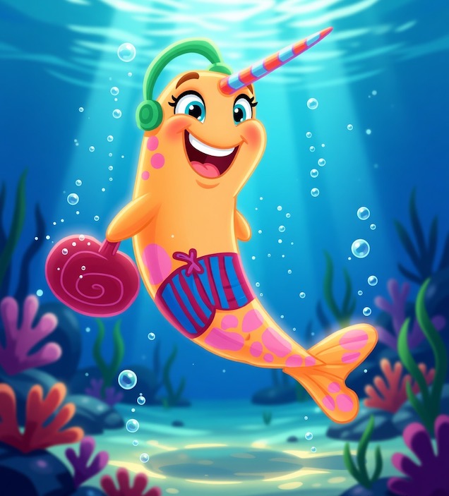 Нарвал Костя - маскот Тавриды — Изображение №1 — Иллюстрация на Dprofile