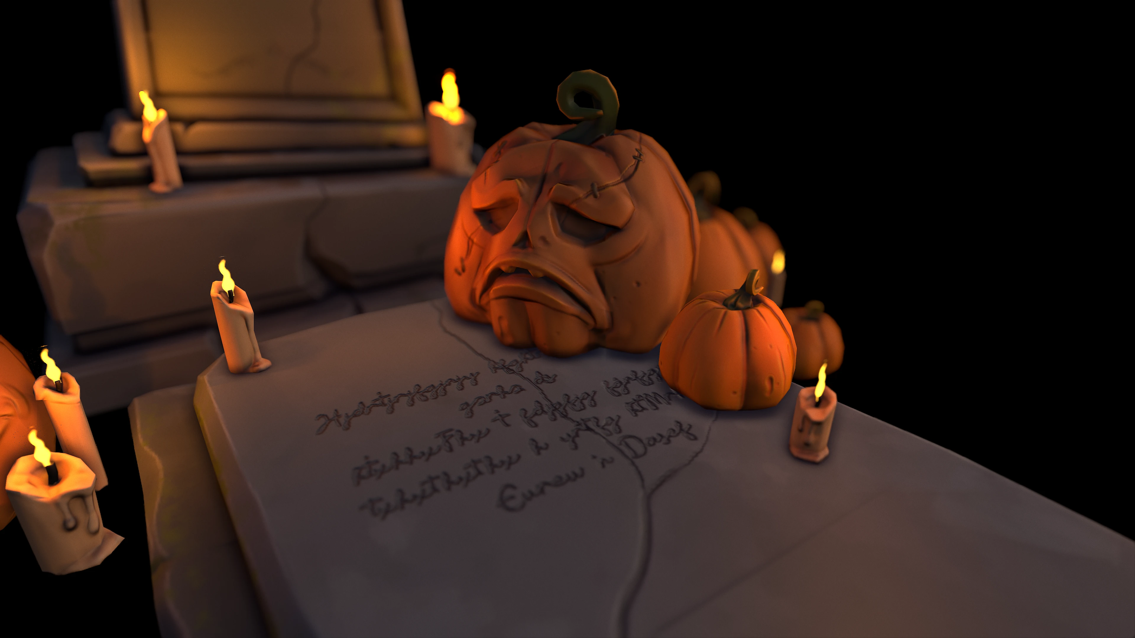 Надгробие и тыковки — Изображение №4 — Иллюстрация, 3D на Dprofile