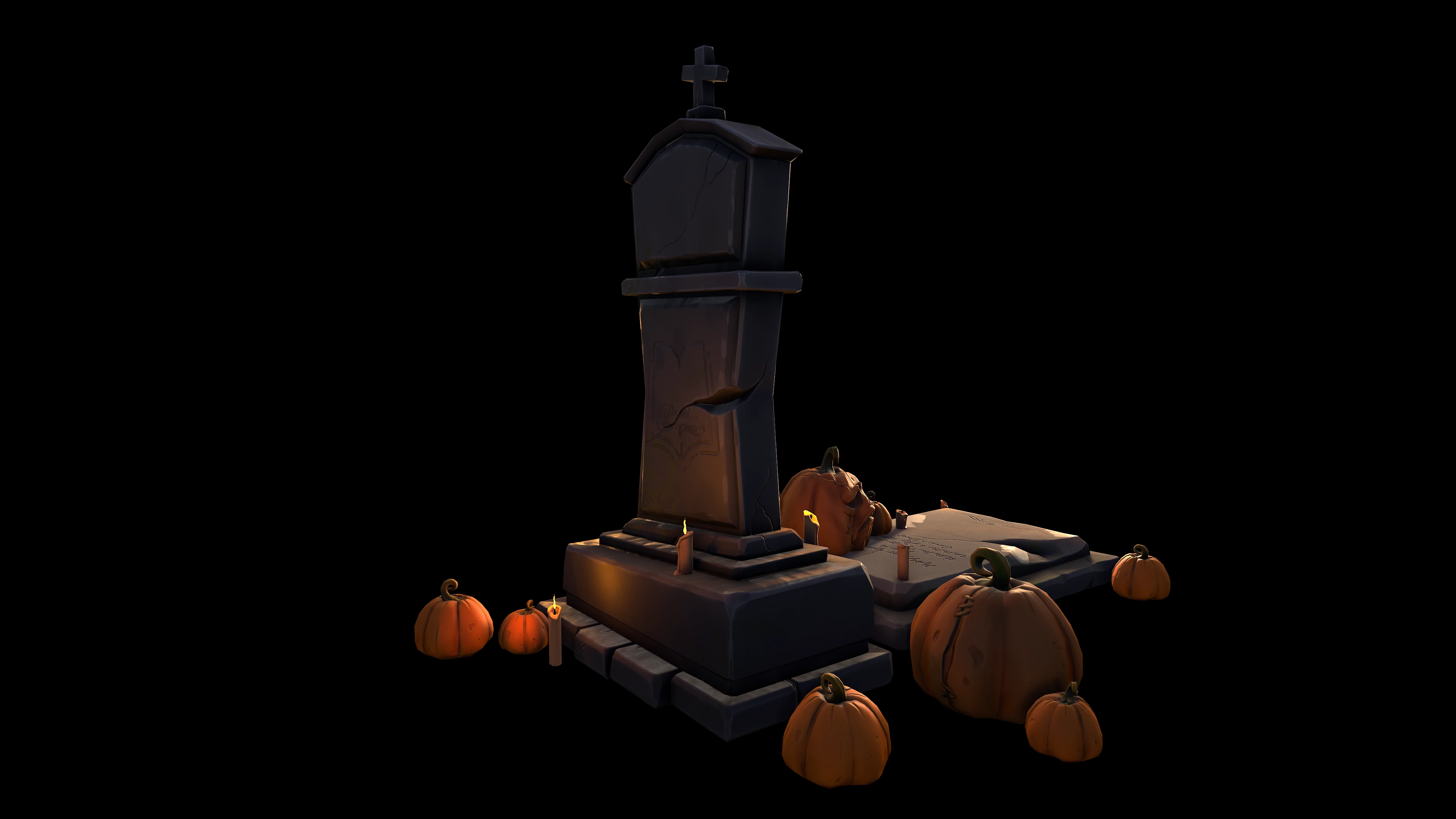 Надгробие и тыковки — Изображение №6 — Иллюстрация, 3D на Dprofile