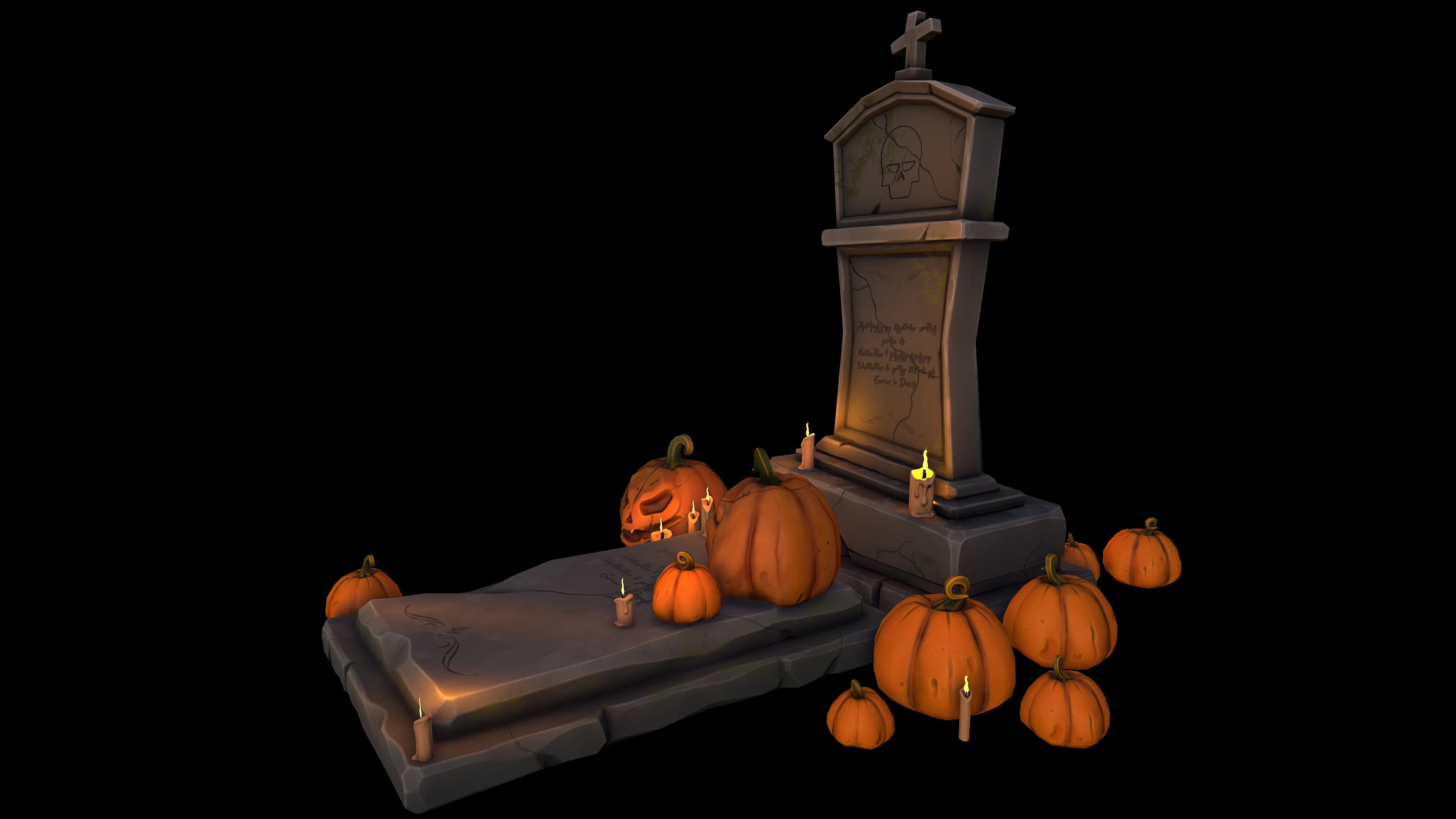 Надгробие и тыковки — Изображение №9 — Иллюстрация, 3D на Dprofile